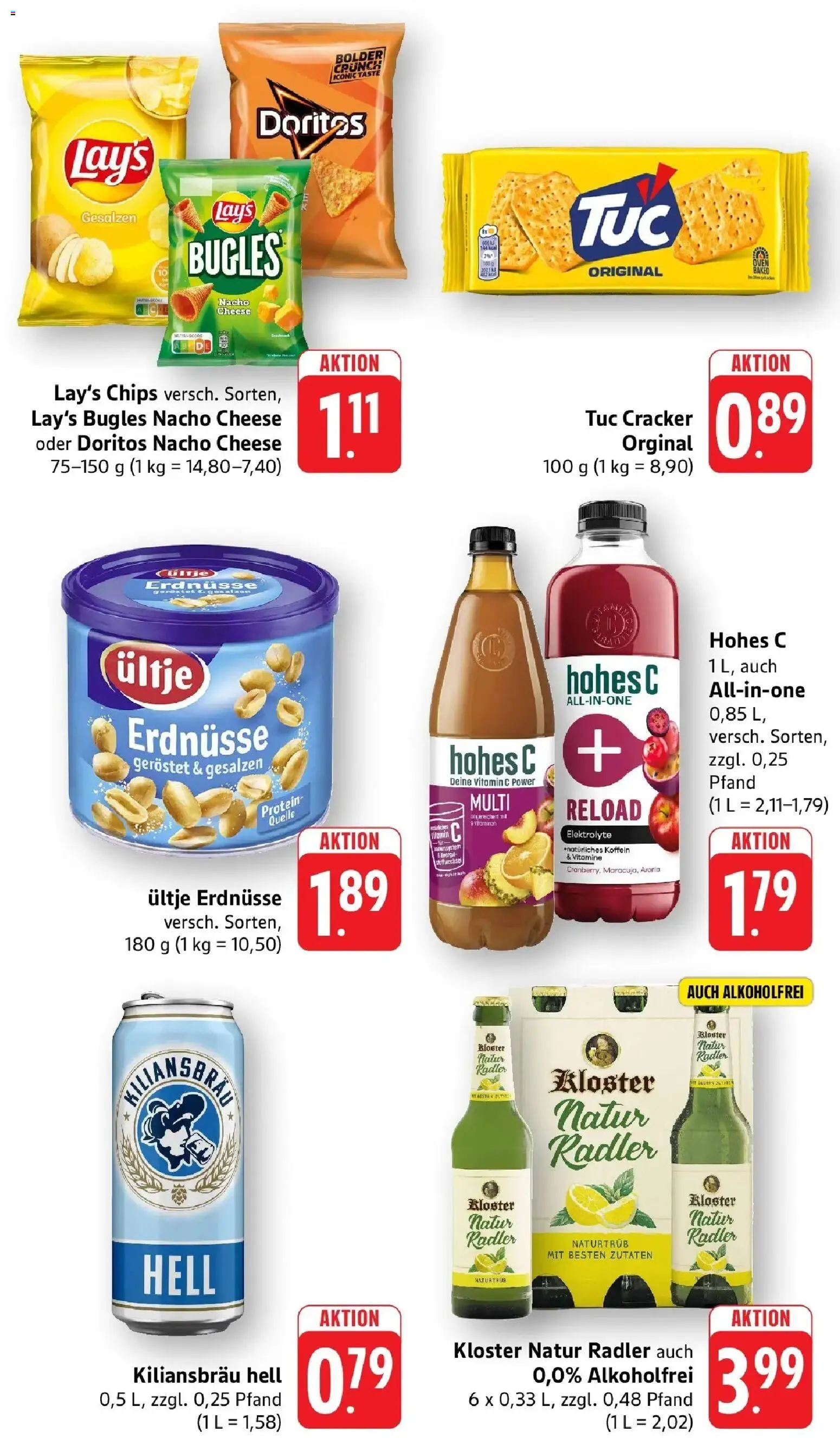 nah & gut Prospekt Birkendorf – gültig ab 29.06.2026 | Seite: 8 | Produkte: Ultje erdnusse, Erdnüsse, Radler, Chips