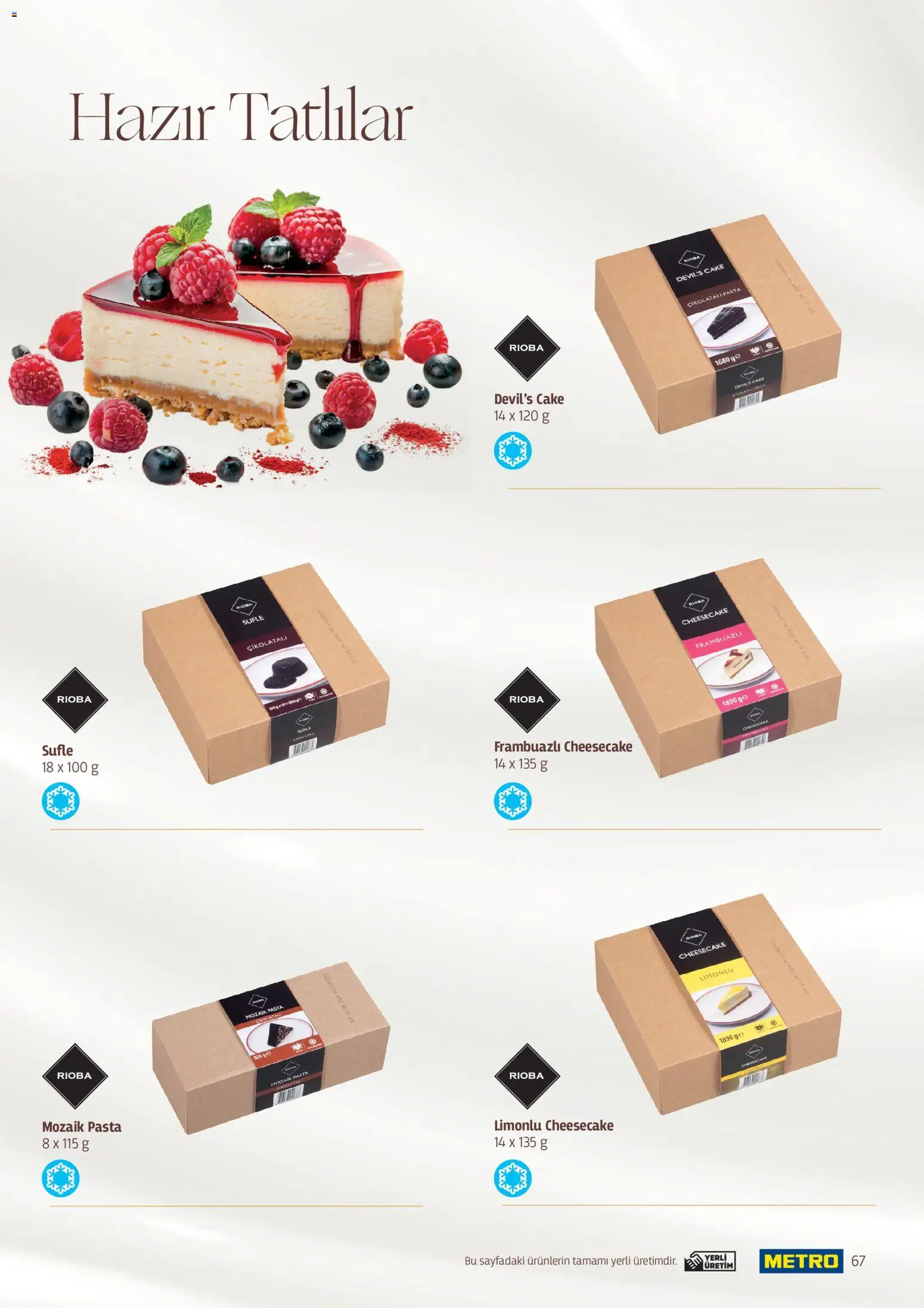 Metro - Pastacılık Kataloğu - 06.04.2026 tarihinden itibaren geçerlidir | Sayfa: 67 | Ürünler: Frambuazlı cheesecake, Tatlılar, Mozaik pasta