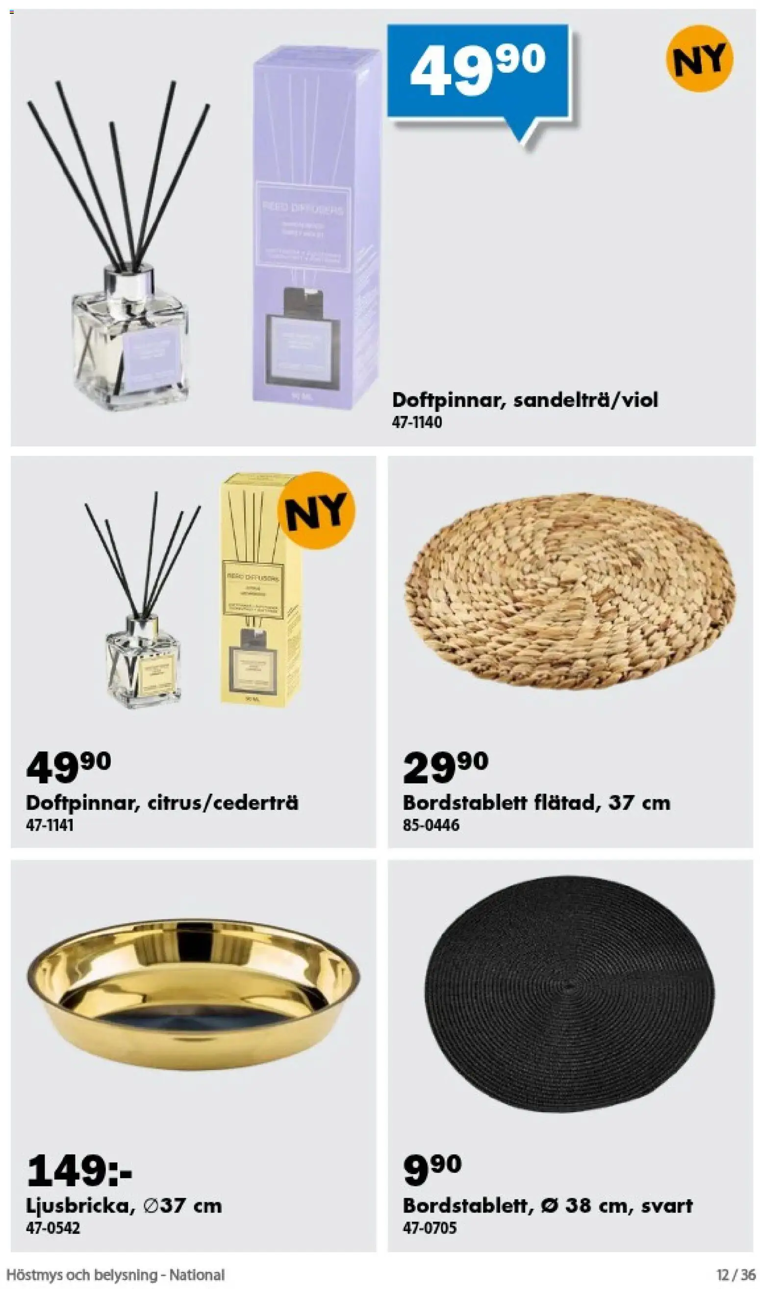 Biltema reklamblad aktuell från 01/09/2026 | Sida: 12 | Produkter: Bordstablett, Belysning