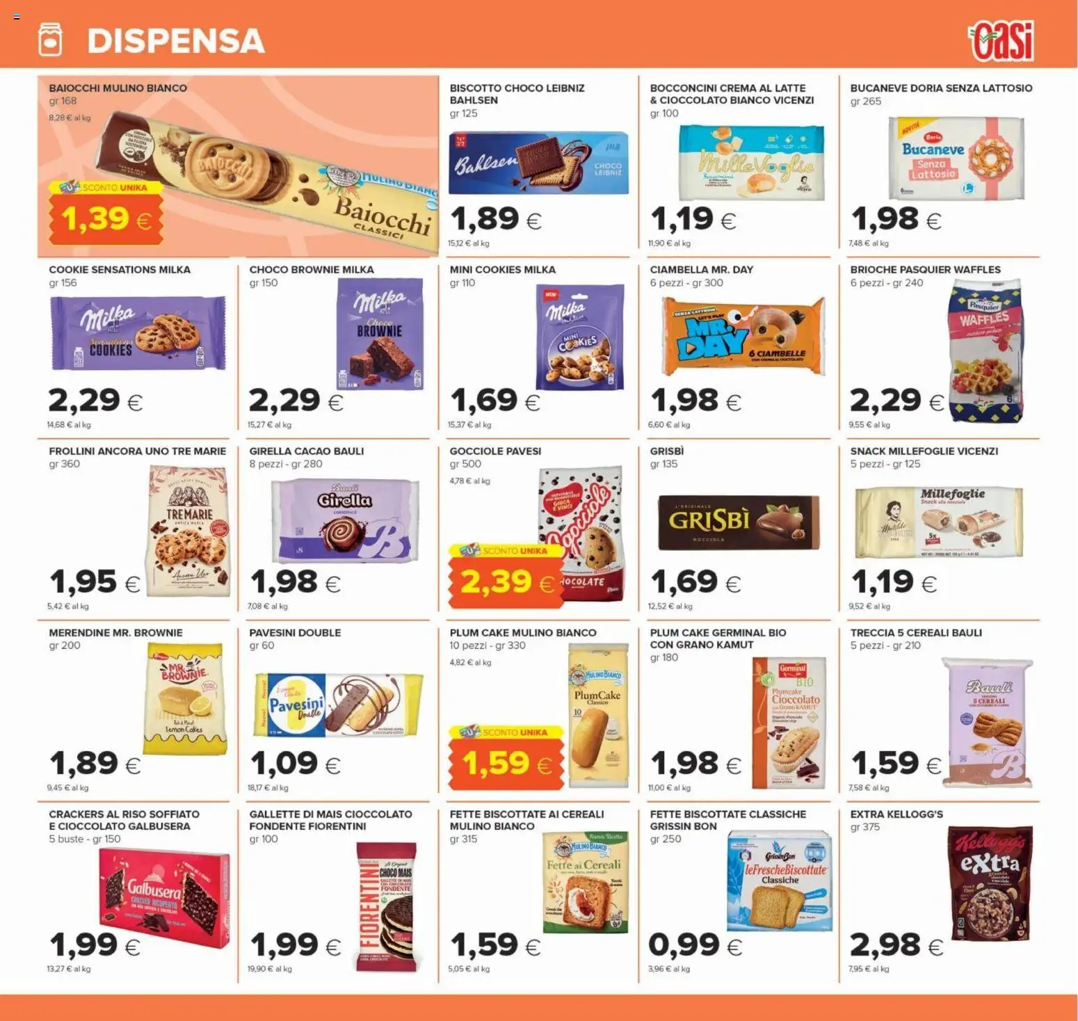 Volantino Oasi del 22/10/2026 | Pagina: 19 | Prodotti: Ciambella, Crackers, Cacao, Merendine