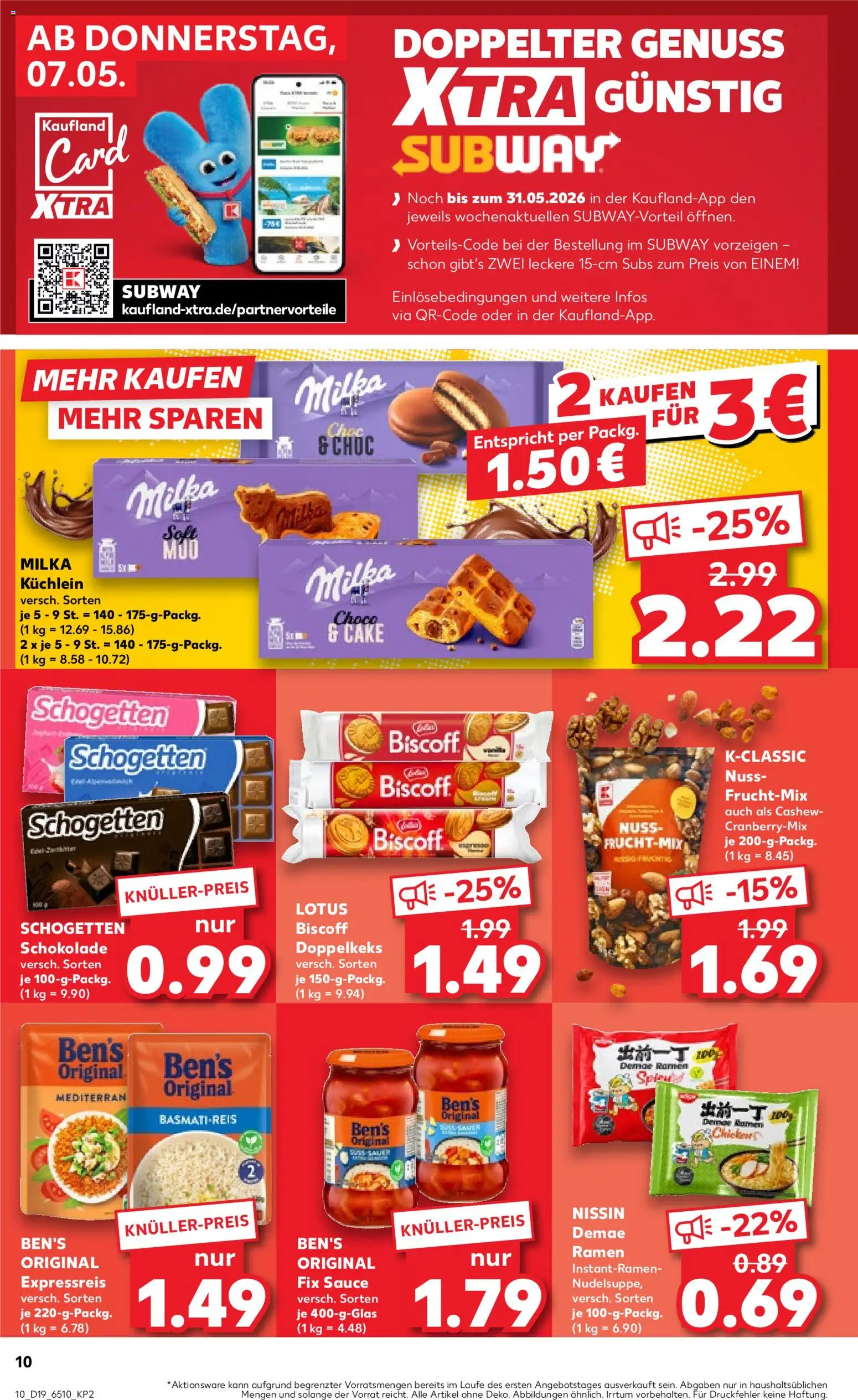 Kaufland Prospekt Köln	 – gültig ab 07.05.2026 | Seite: 10 | Produkte: Basmatireis, Schokolade, Milka, Schogetten