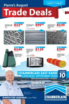 Chamberlain specials catalogue – valid from 01/08/2026