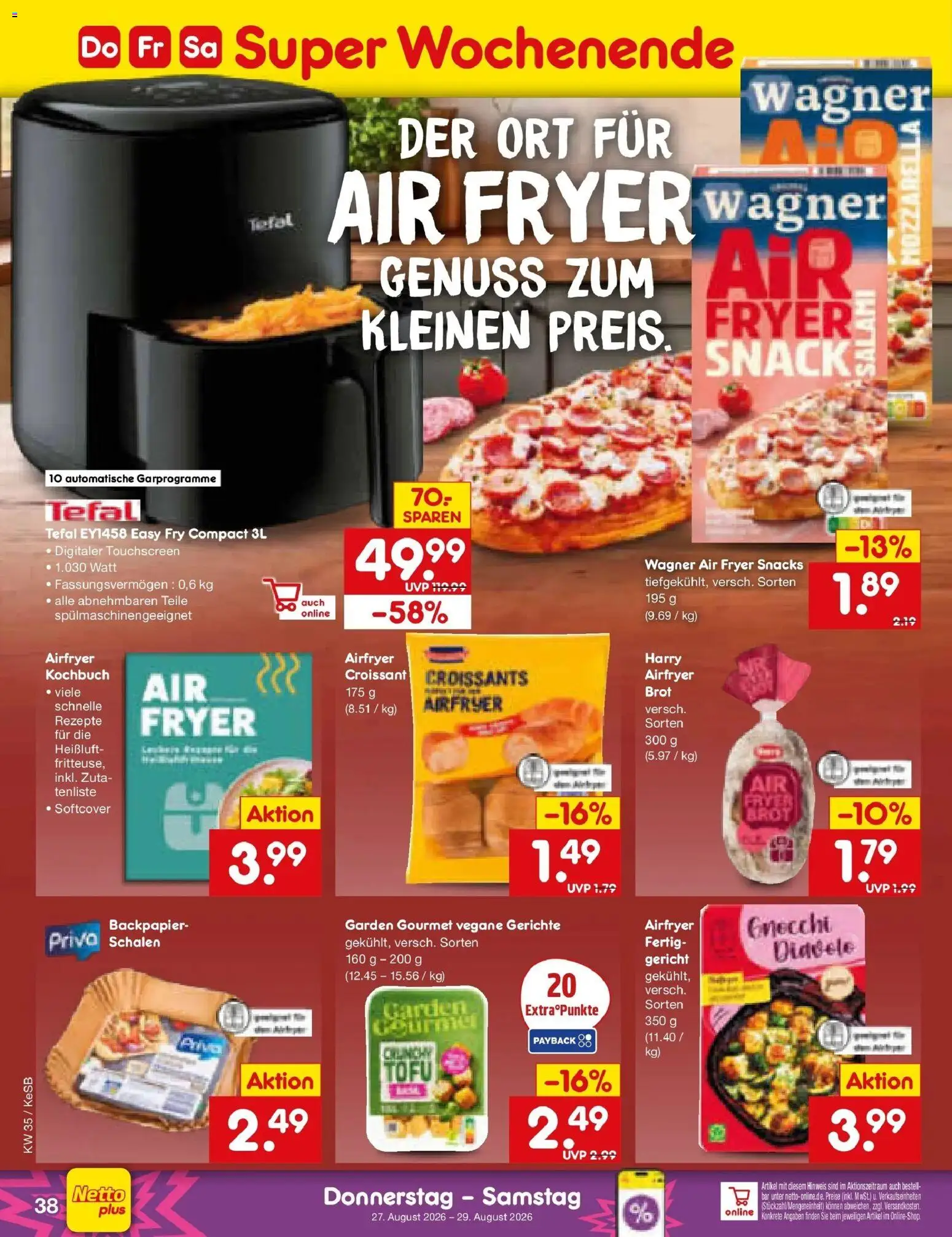Netto Marken-Discount Prospekt Koblenz (ab 24.08.2026) » Angebote | Seite: 52 | Produkte: Gnocchi, Croissant, Gerichte, Brot