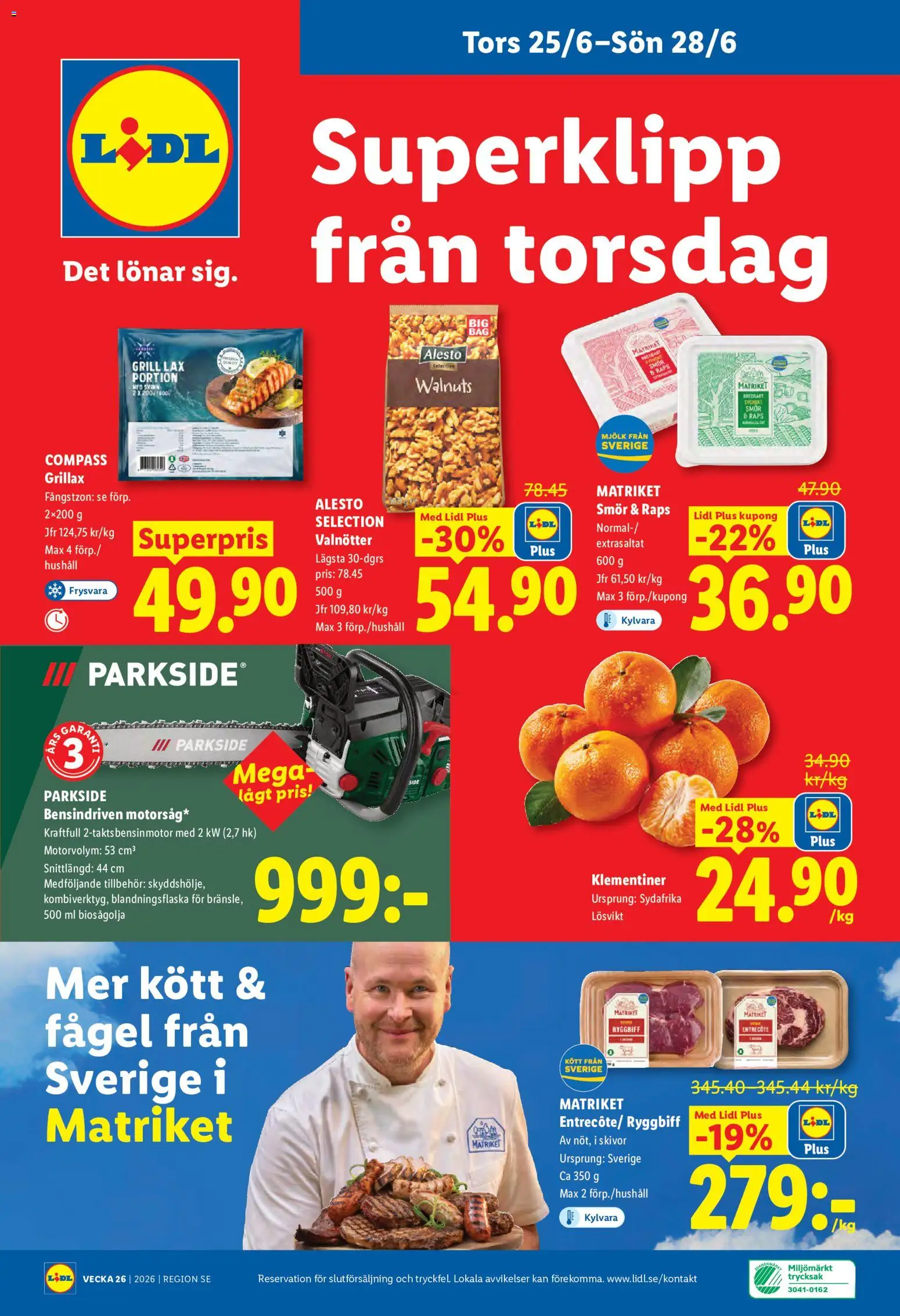 Lidl reklamblad aktuell från 22.06.2026 | Sida: 28 | Produkter: Grill, Entrecote, Mjölk, Smör