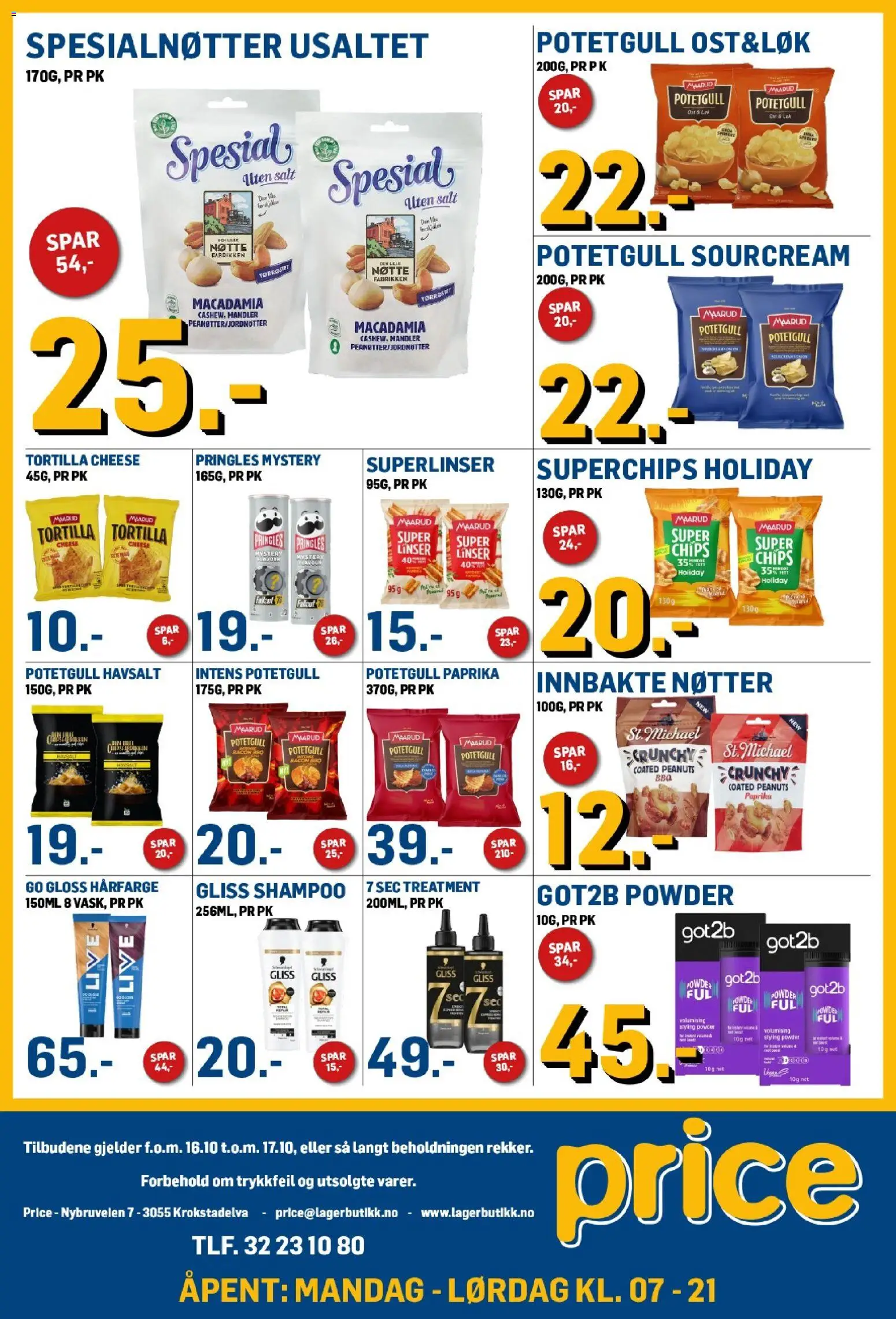 {H1} | Side: 4 | Produkter: Nøtter, Paprika, Linser, Potetgull