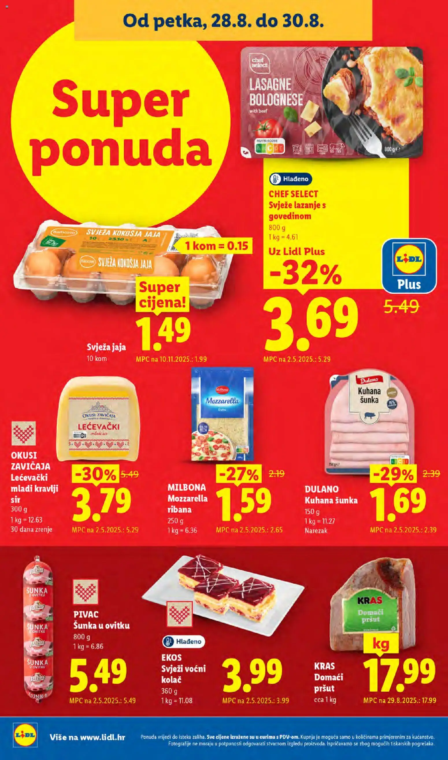 Lidl katalog | vrijedi od 24.08.2026 | Stranica: 62 | Proizvodi: Lasagne, Jaja, Šunka, Okusi zavičaja