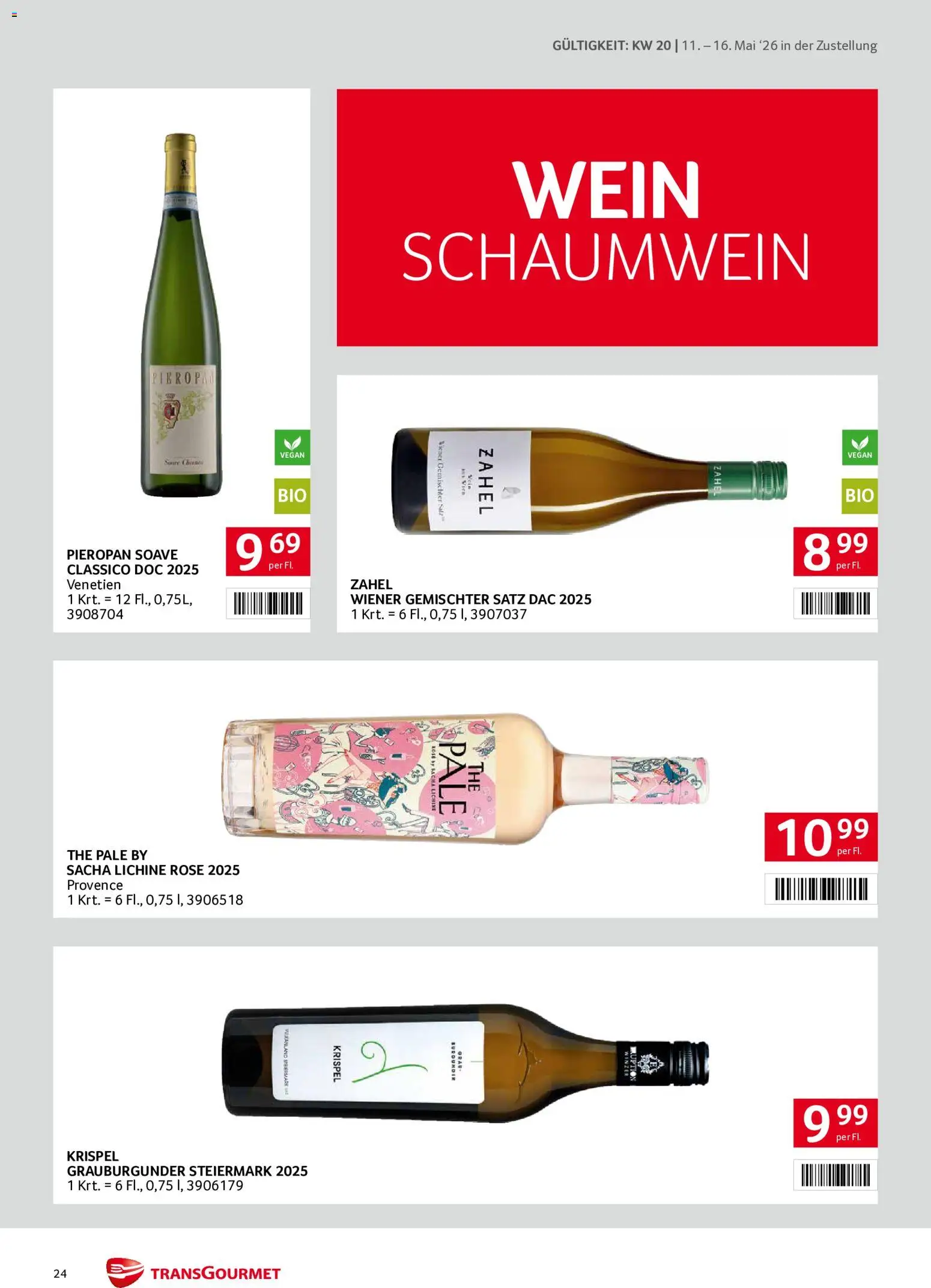 Transgourmet Zustellaktion gültig ab 11.05.2026 | Seite: 24 | Produkte: Wein