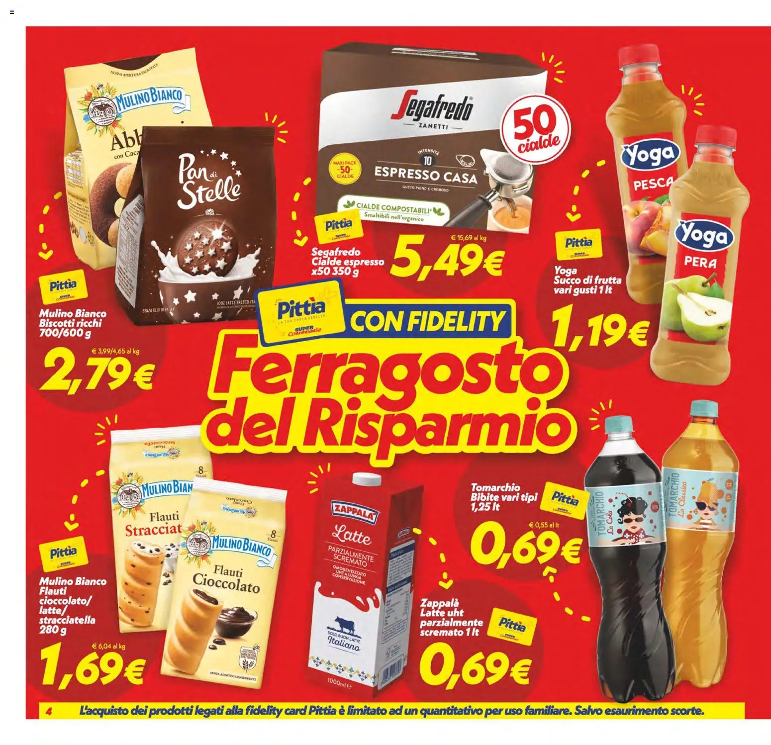 Volantino SuperConveniente del 11/08/2026 | Pagina: 4 | Prodotti: Latte, Pesca, Bibite, Stracciatella