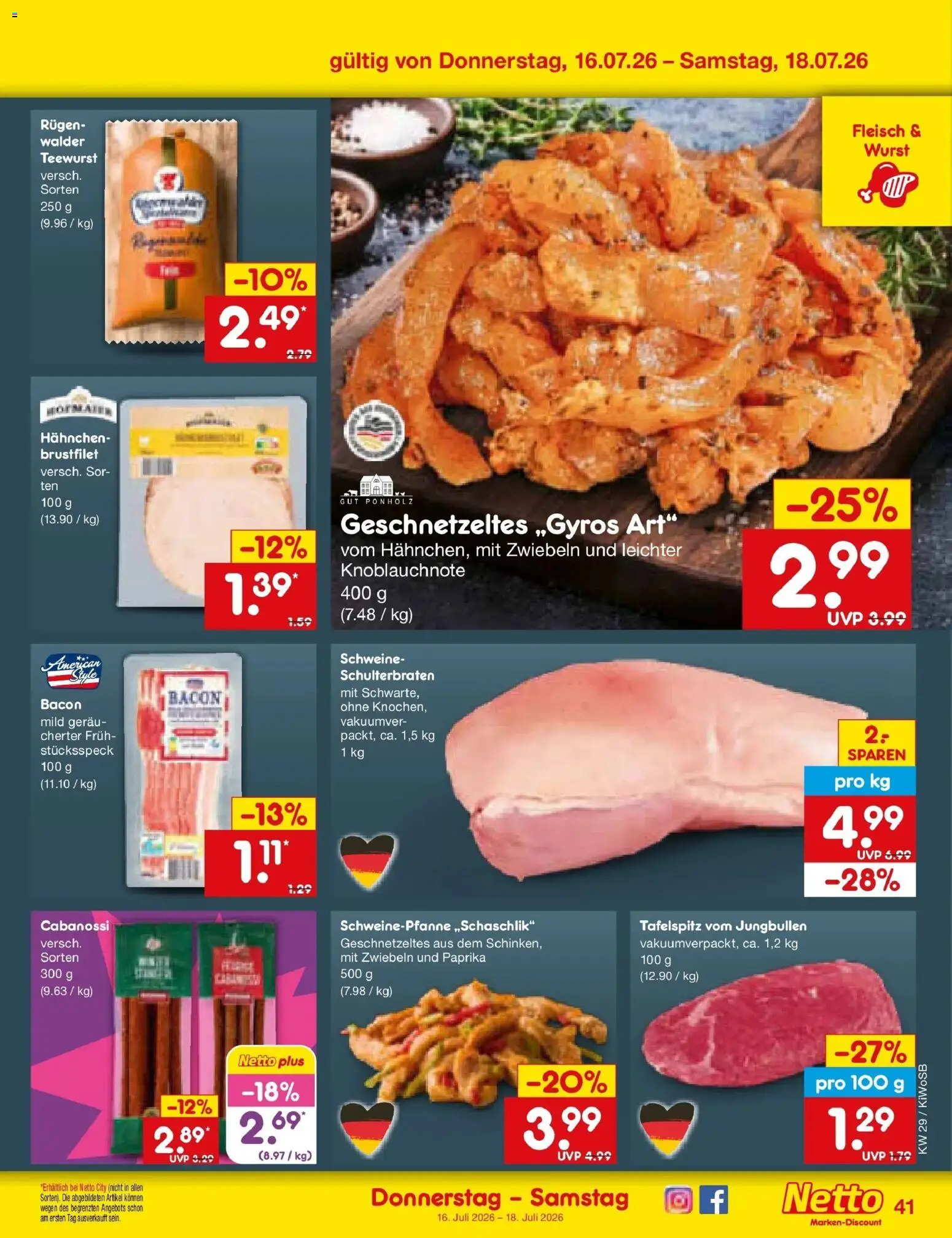 Netto Marken-Discount Prospekt Ludwigshafen-Edigheim – gültig ab 13.07.2026 | Seite: 59 | Produkte: Tafelspitz, Zwiebeln, Paprika, Fleisch