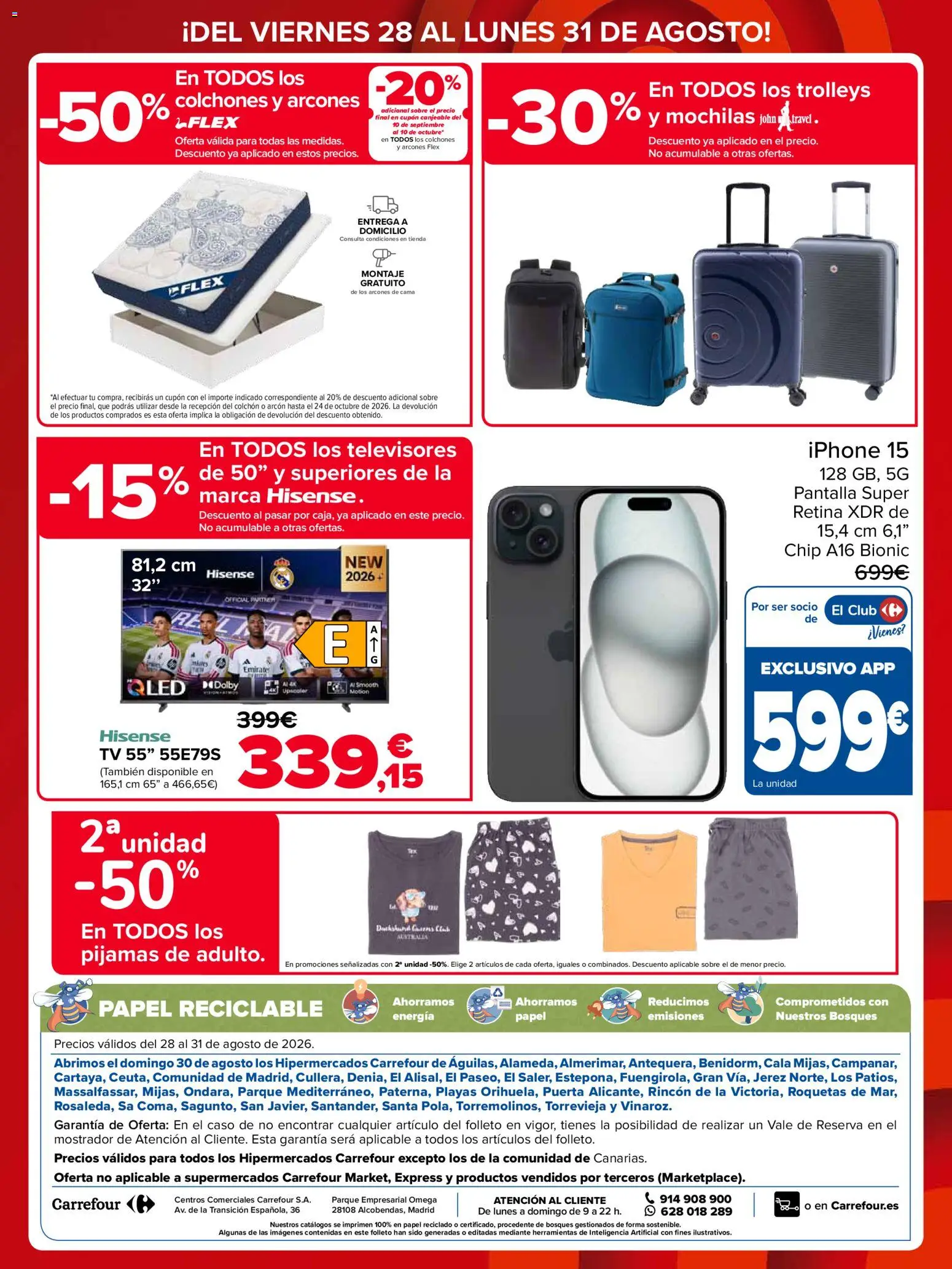 Carrefour Precio Imbatible │ válido desde el 28/08/2026 | Página: 4 | Productos: Omega, Smartphone, Colchon, Herramientas