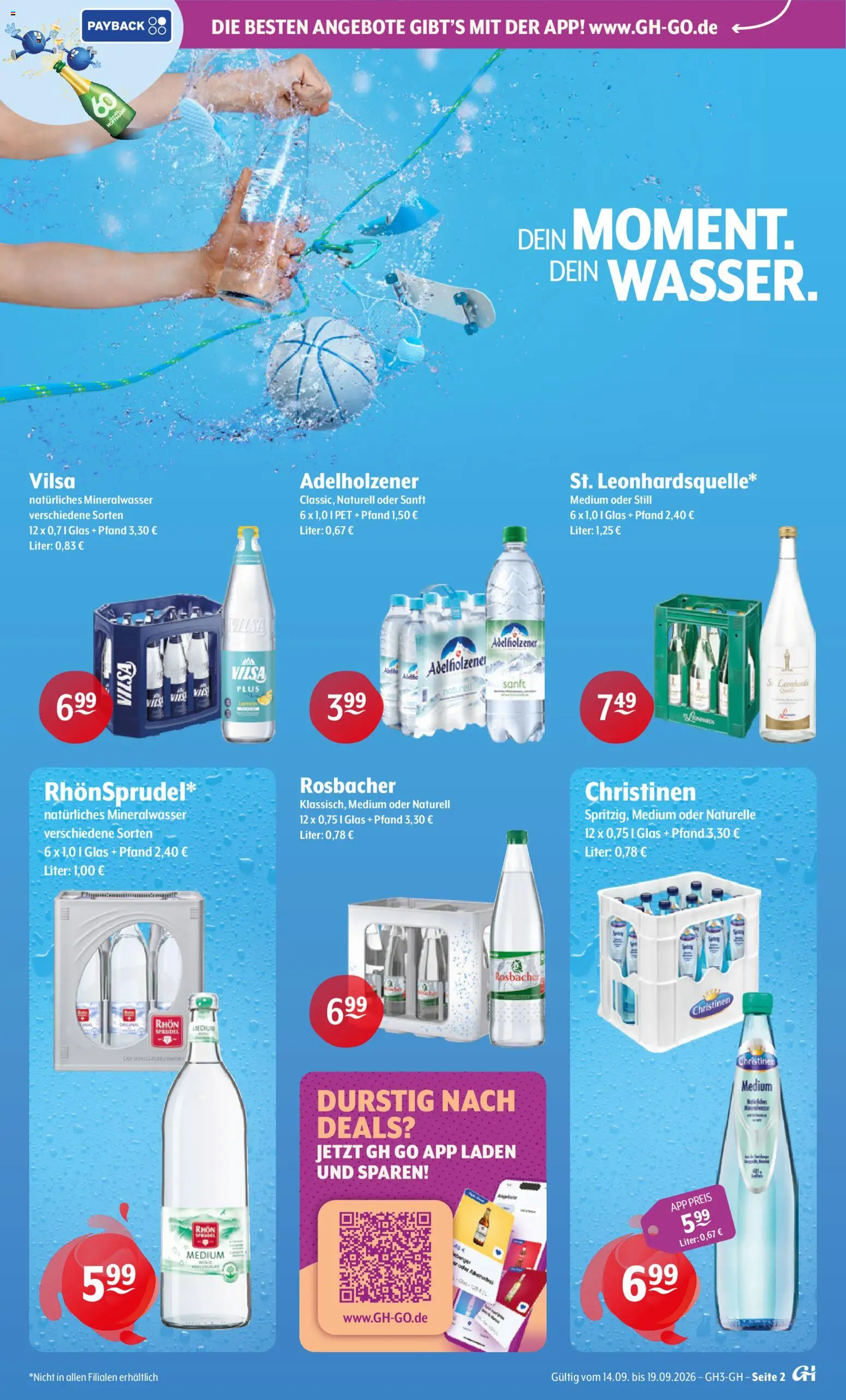 Trink und Spare Prospekt – gültig ab 14.09.2026 | Seite: 2 | Produkte: Adelholzener, Mineralwasser