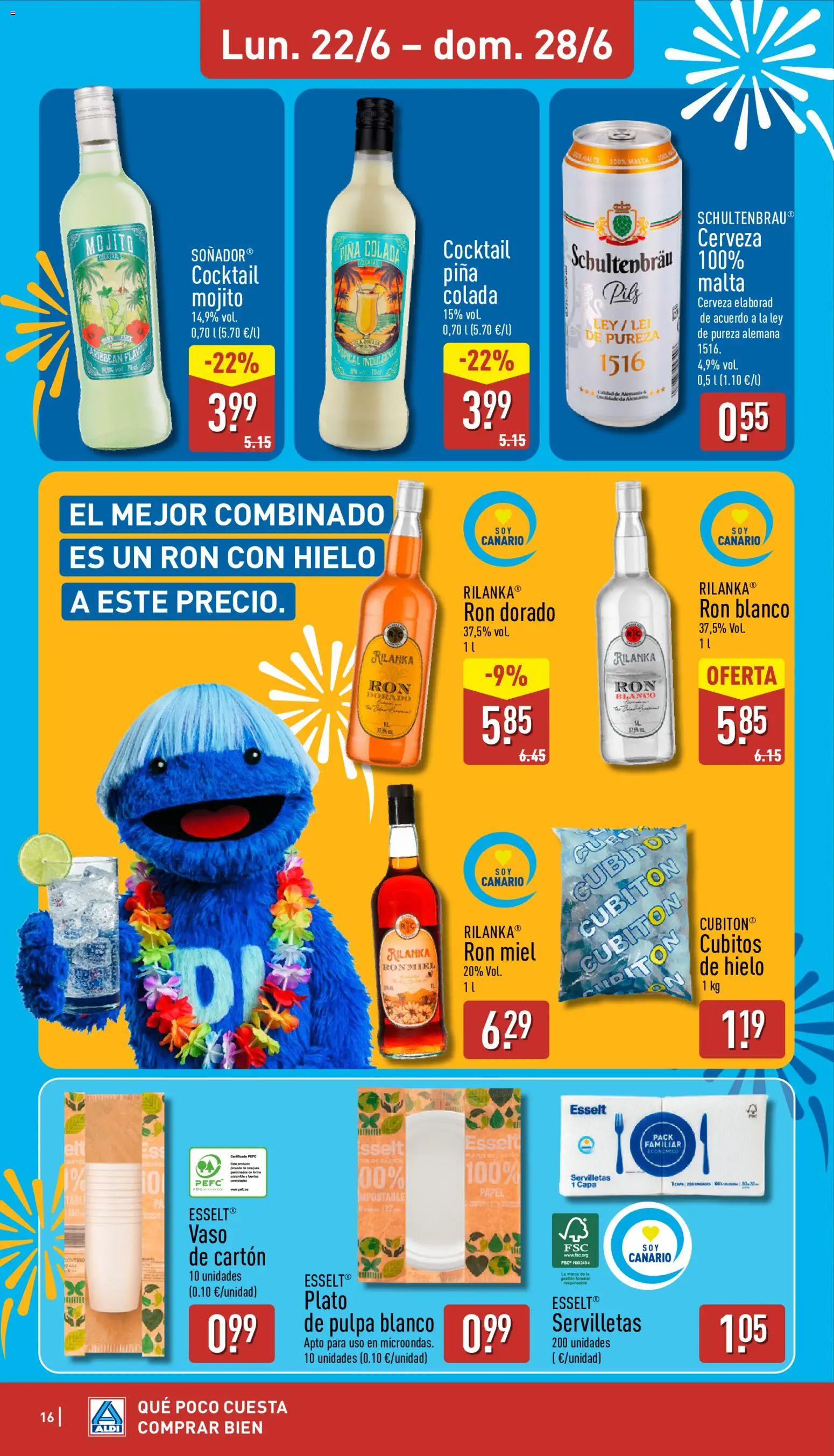 Aldi folleto Canarias │ válido desde el 22.06.2026 | Página: 16 | Productos: Ψηφιακή κάμερα, Ηλεκτρονικα ειδη, Cerveza, Piña