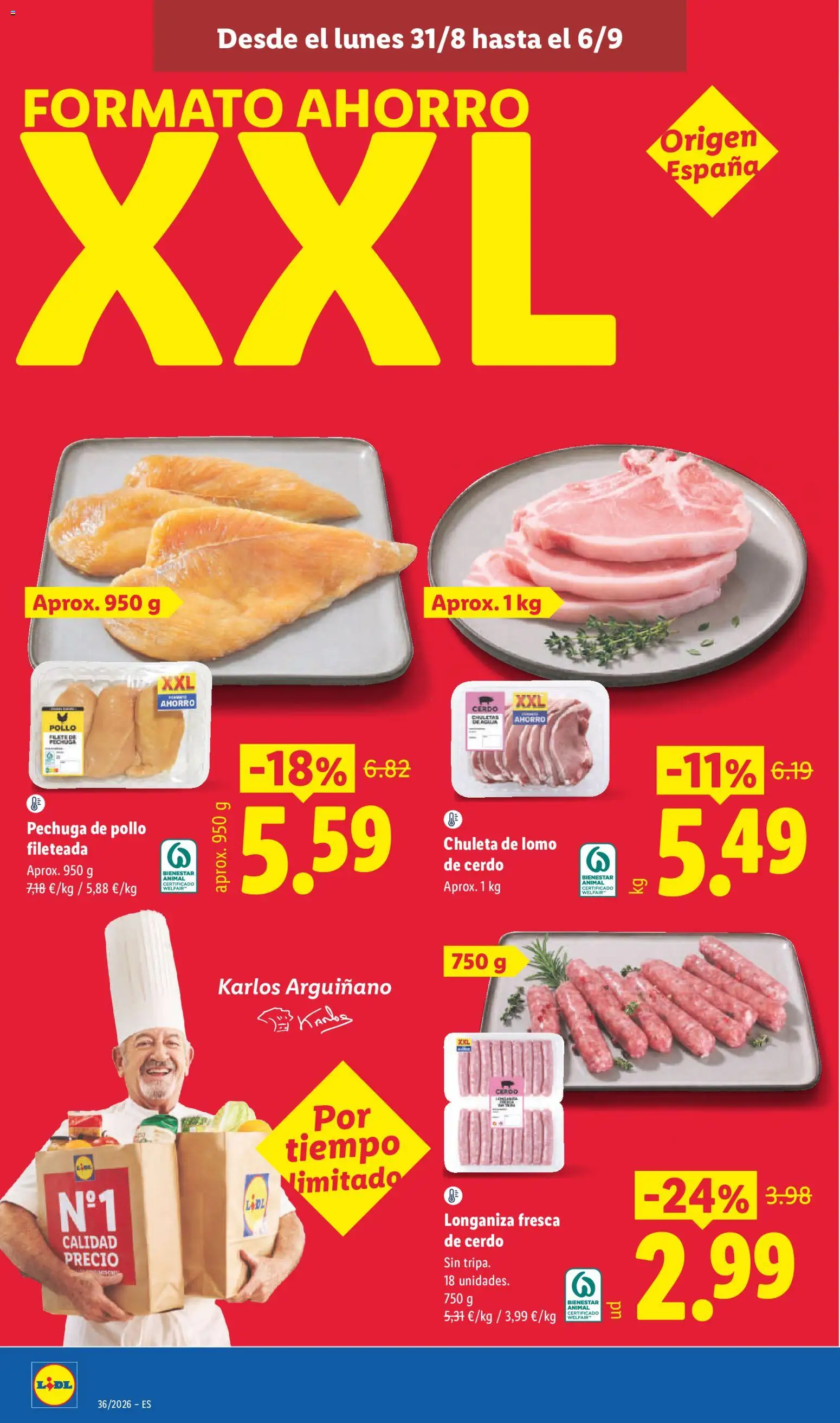 Lidl folleto │ válido desde el 31/08/2026 | Página: 4 | Productos: Lomo, Cerdo, Lomo de cerdo, Pollo