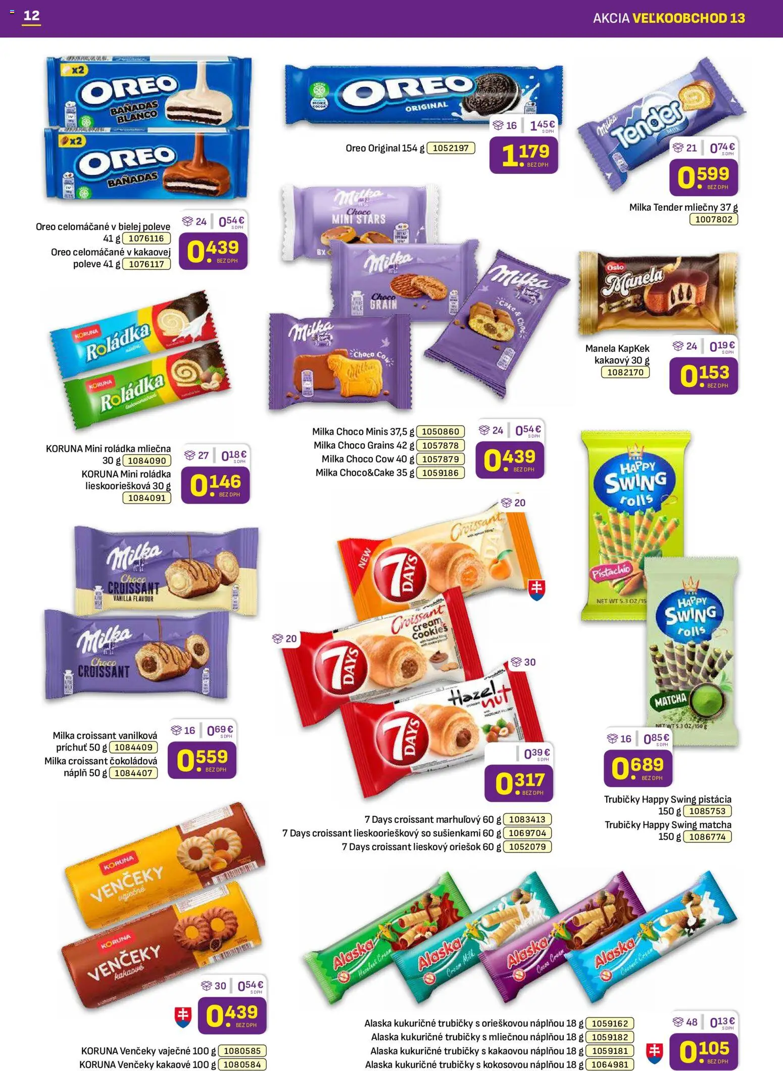 Nové Libex akcie – leták je platný od 29.06.2026 | Strana: 12 | Produkty: Croissant, Milka