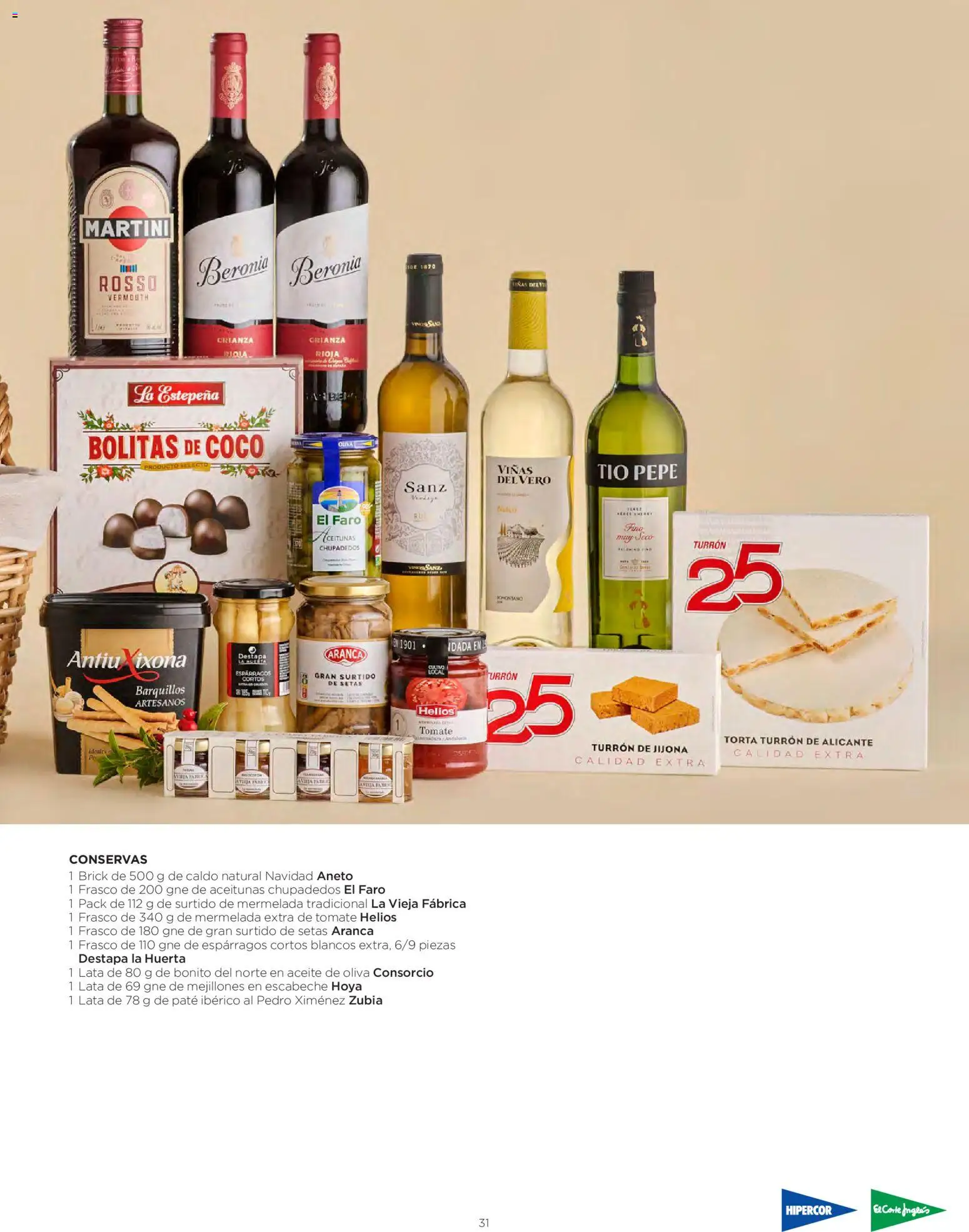 El Corte Inglés Cestas Navidad 2026 │ válido desde el 08/10/2026 | Página: 31 | Productos: Setas, Aceite, Espárragos, Aceite de oliva