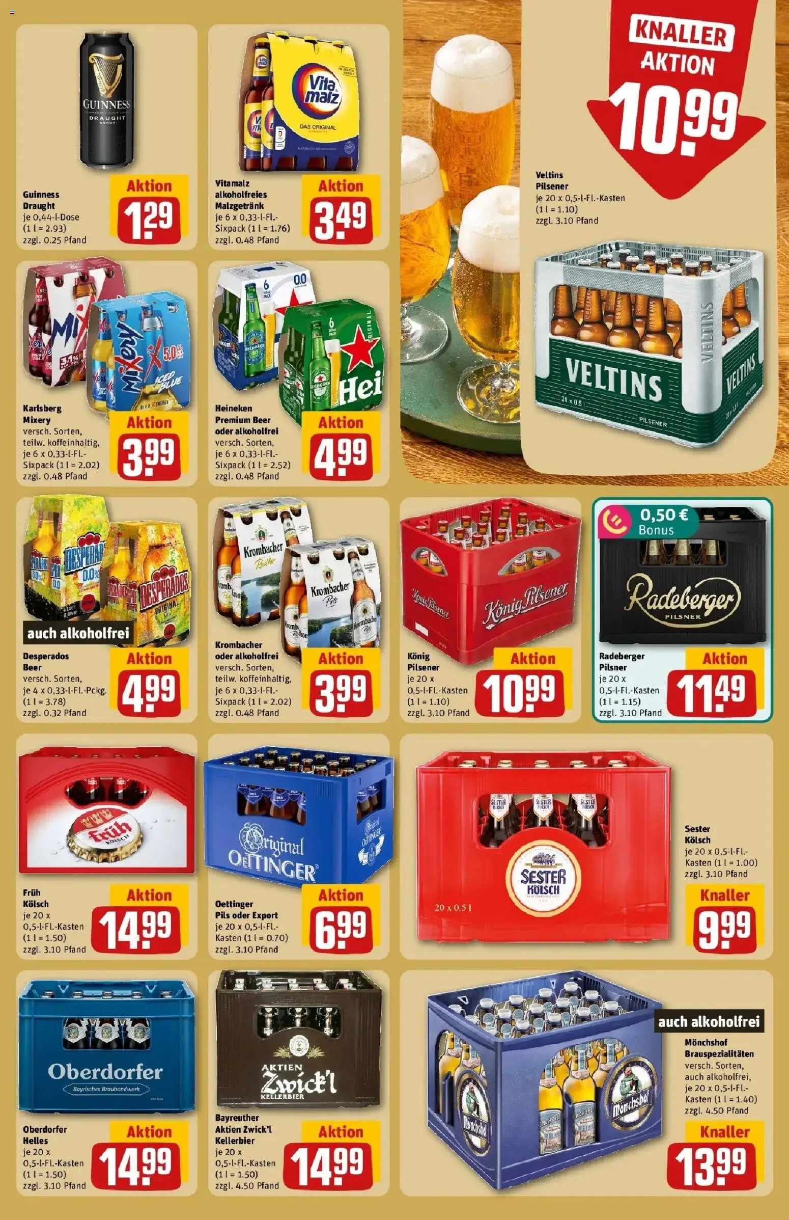 REWE Prospekt ab 26.10.2026 zum Blättern » Angebote | Seite: 21 | Produkte: Monchshof, Desperados, Krombacher, Veltins