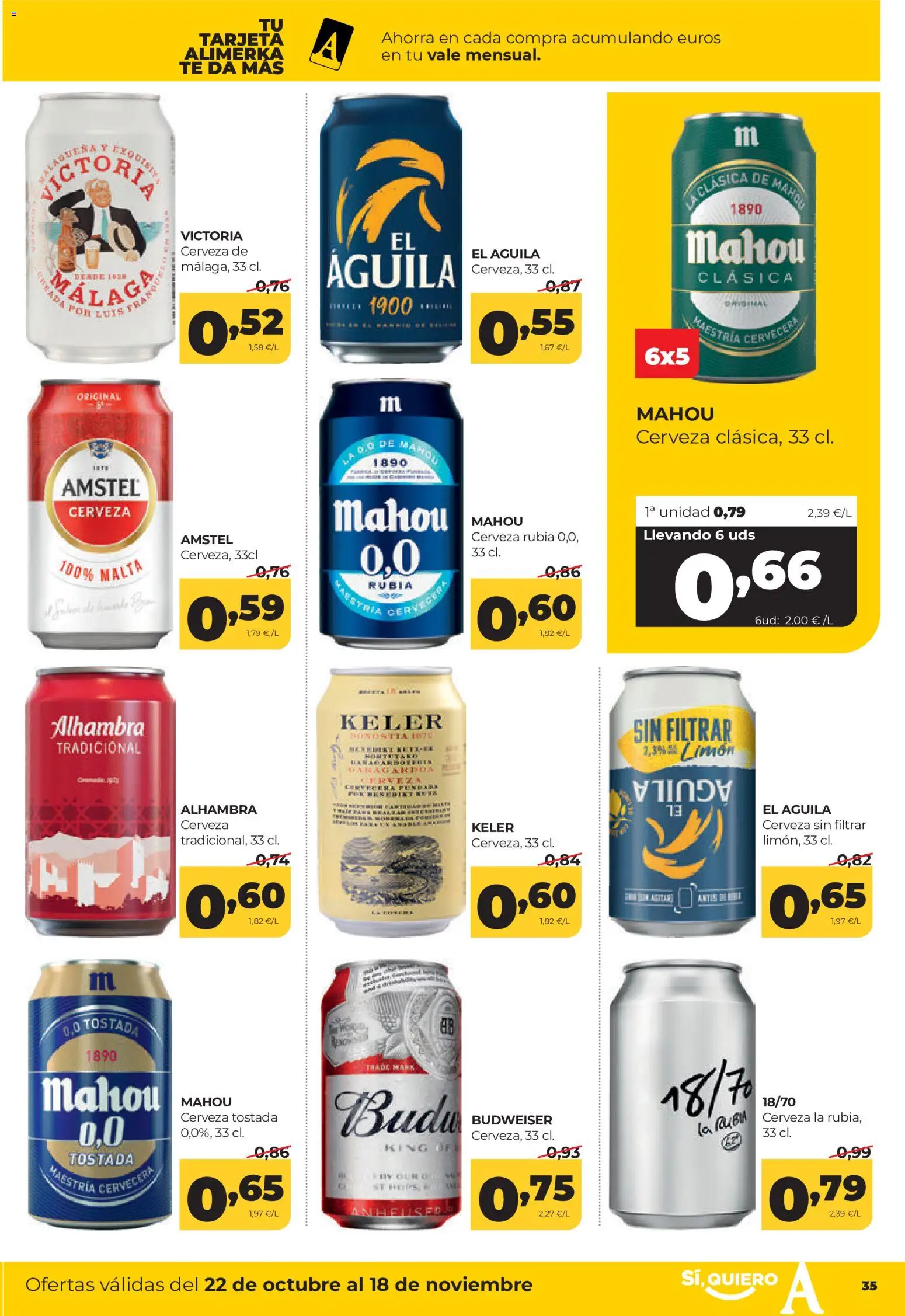 Alimerka folleto Castilla y León │ válido desde el 22/10/2026 | Página: 37 | Productos: Cerveza, Limón, Té