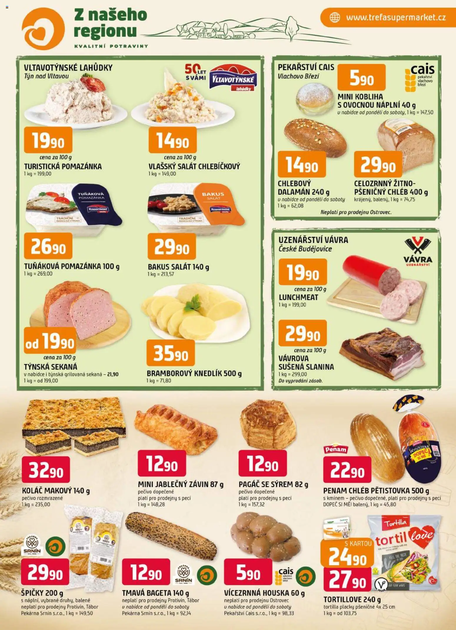 Trefa leták od 09.09.2026 | Strana: 5 | Produkty: Tuňáková pomazánka, Pomazánka, Tortilla, Potraviny