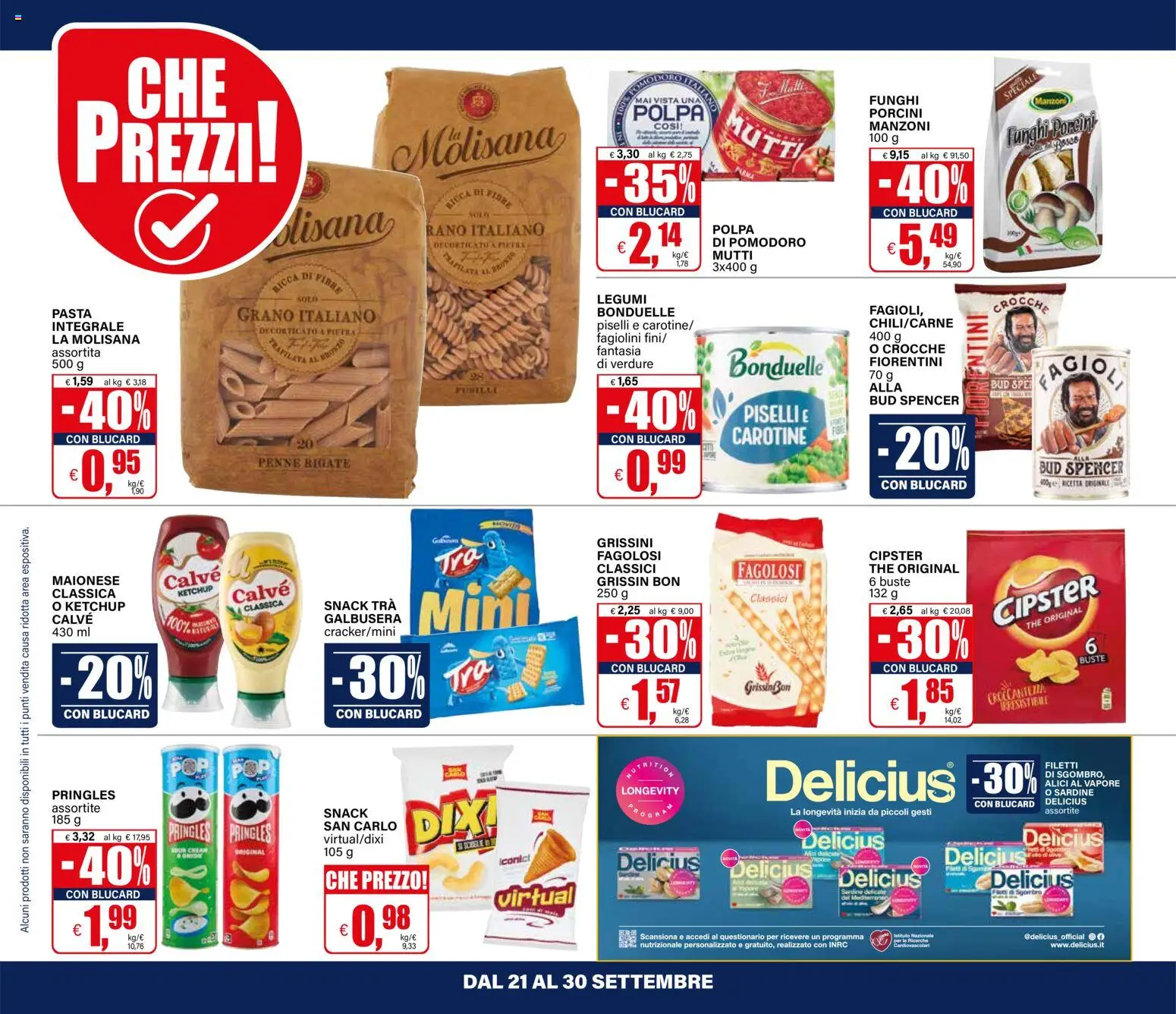 Volantino Il Gigante del 21/09/2026 | Pagina: 24 | Prodotti: Verdure, Pasta, Fagiolini, Sgombro