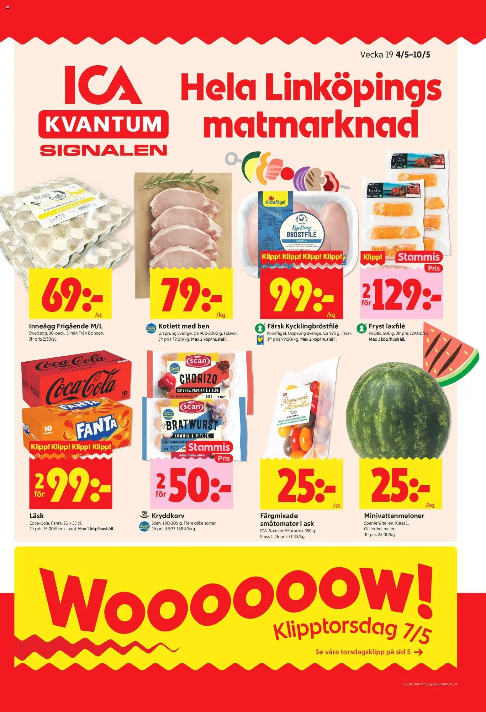 ICA Kvantum reklamblad aktuell från 04.05.2026 | Sida: 1 | Produkter: Galler, Coca cola, Vitlök, Chorizo