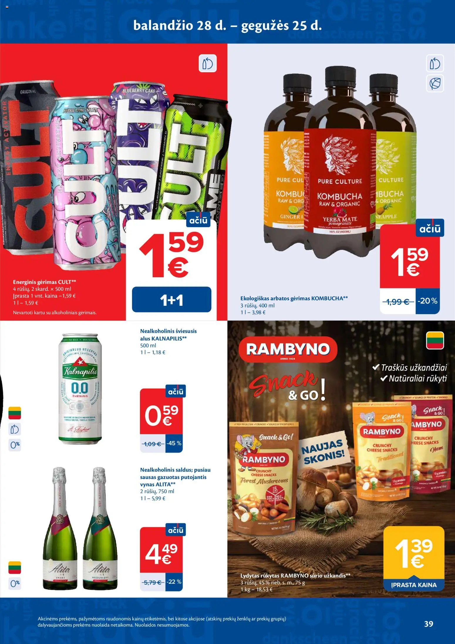 MAXIMA akcijos nuo 19.05.2026 | Puslapis: 39 | Prekių: Energinis gėrimas, Vynas, Alus
