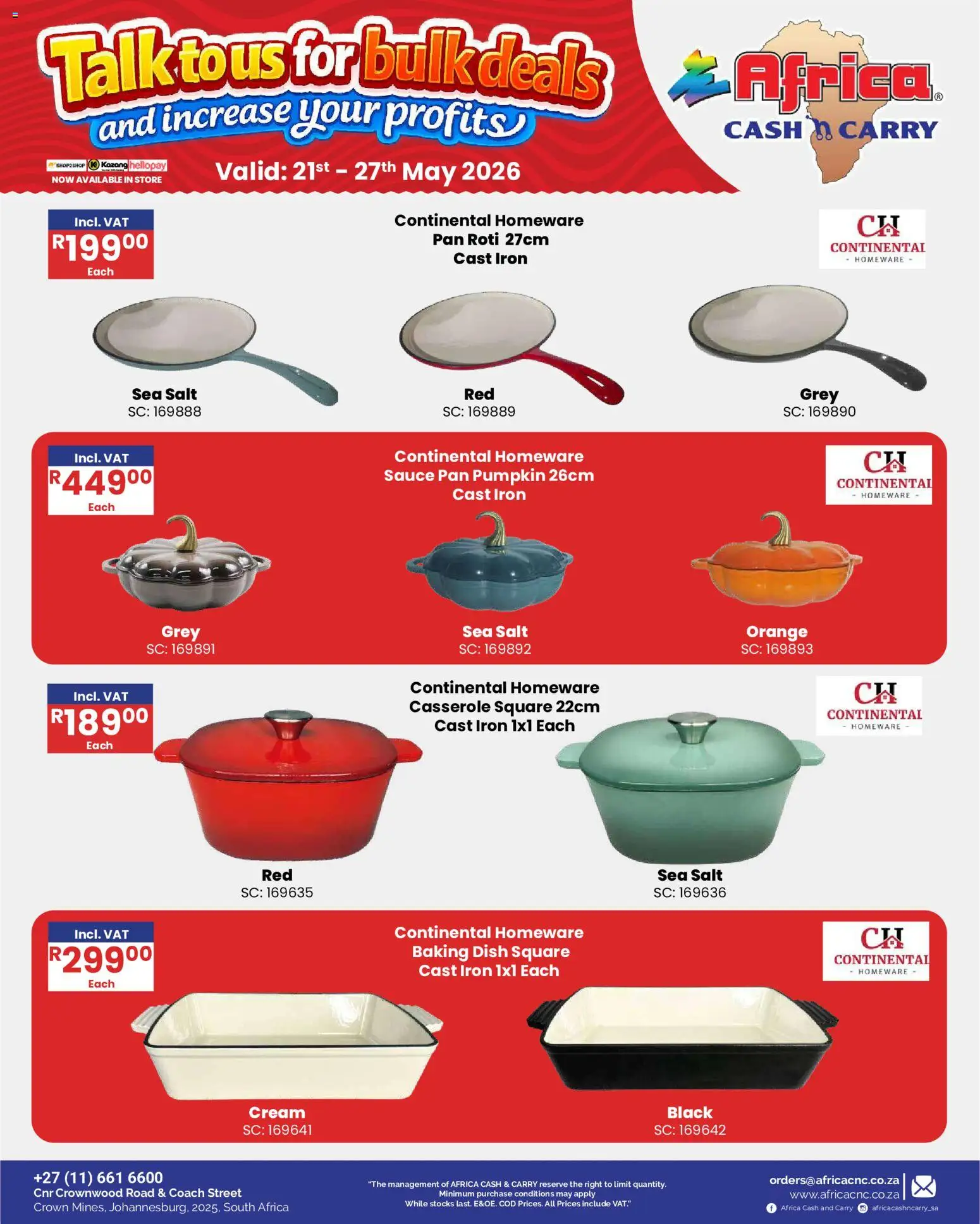 New Africa Cash & Carry catalogue – valid from 21.05.2026 | Page: 41 | Products: Iron, Cream, Sauce, Salt