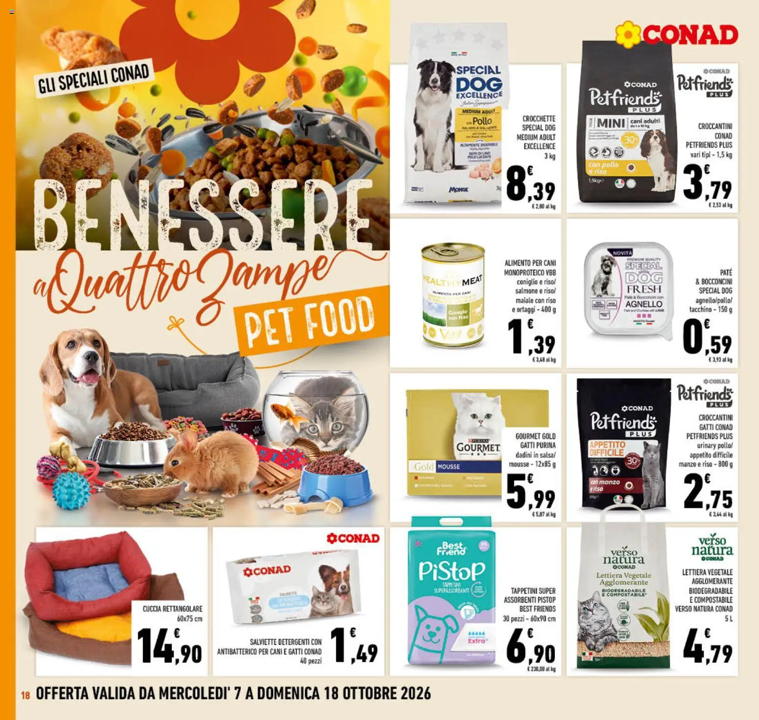 Volantino Conad del 07/10/2026 | Pagina: 18 | Prodotti: Paté, Maiale, Manzo, Crocchette