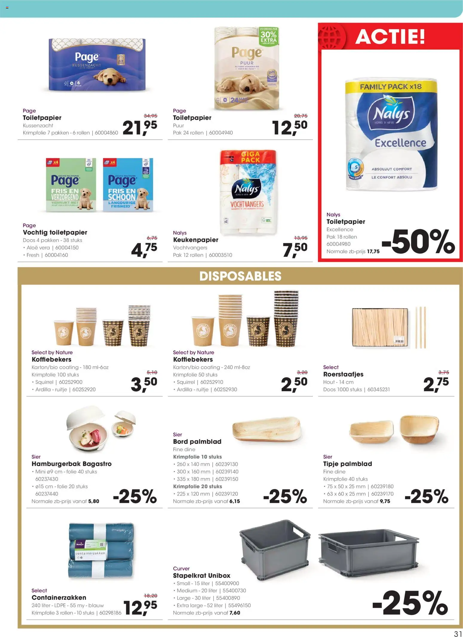 {H1} | Pagina: 31 | Producten: Keukenpapier, Bord, Toiletpapier
