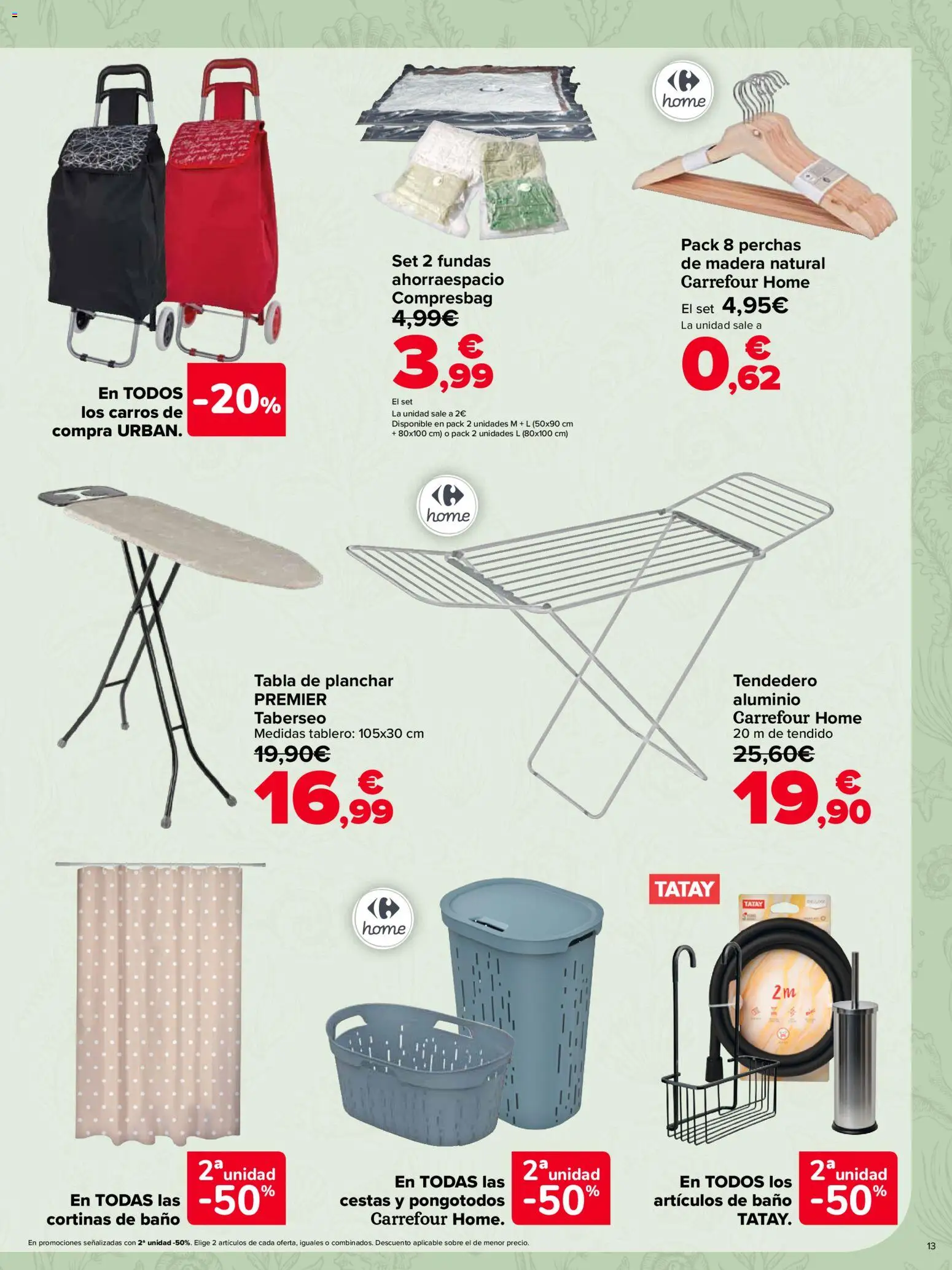 Carrefour Casa Equipada │ válido desde el 16/07/2026 | Página: 13 | Productos: Tendedero, Tabla de planchar, Baño