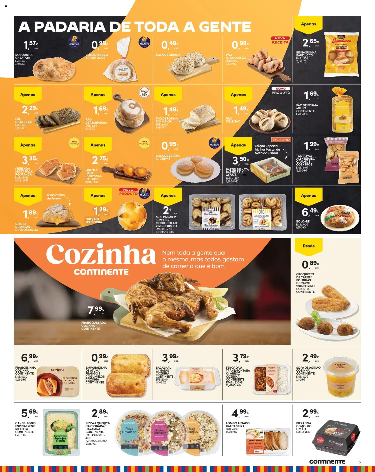Continente folheto Madeira │ válido de 13/10/2026 | Página: 5 | Produtos: Espinafres, Croissant, Bolo, Pão