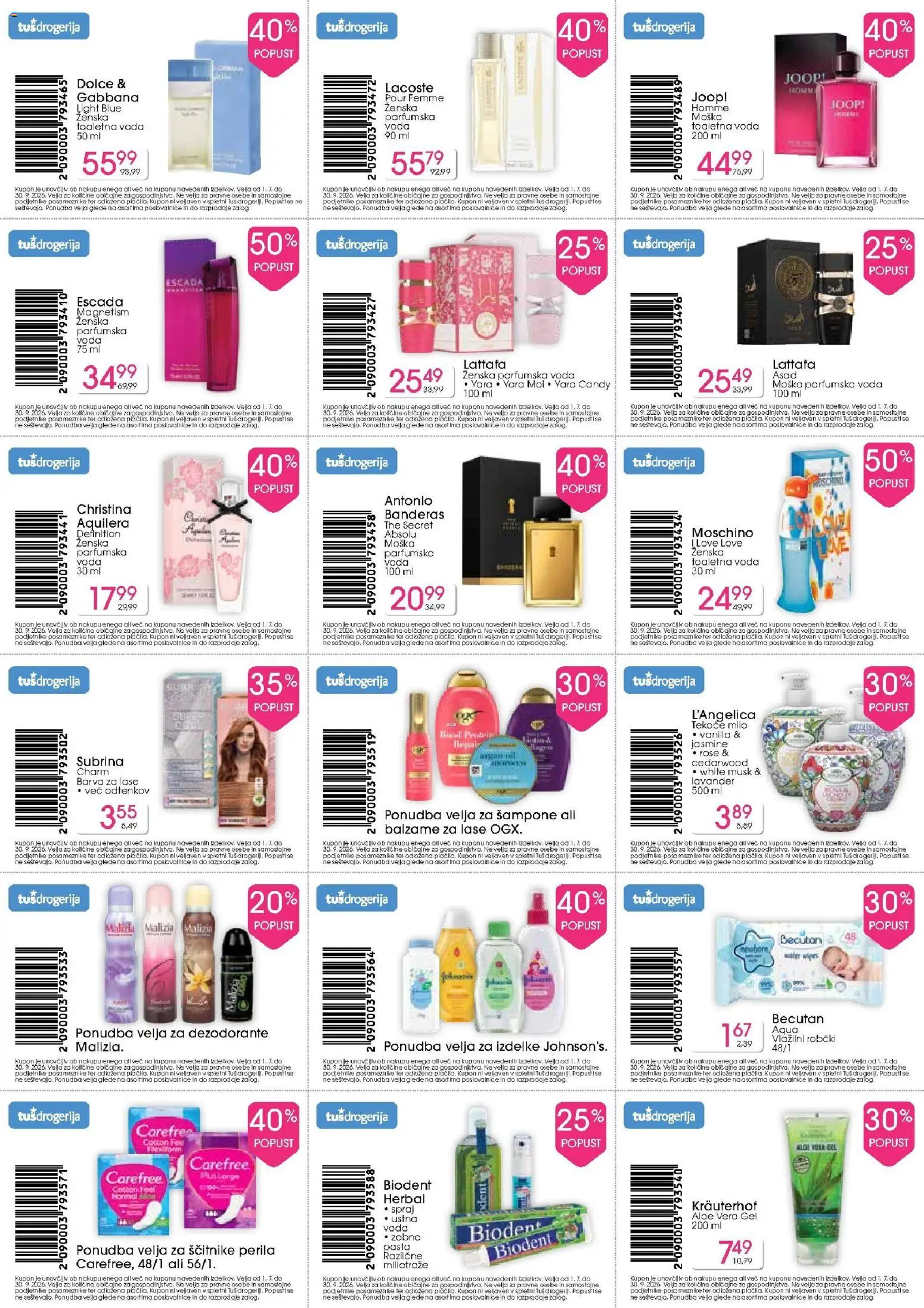 Novi Tuš drogerija katalog ponudbe – veljaven od 01.07.2026 | Stran: 2 | Izdelki: Barva za lase, Milo, Barva, Parfumska voda