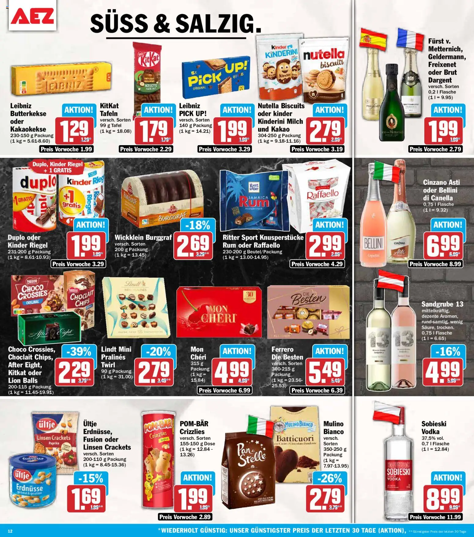AEZ Prospekt – gültig ab 19.10.2026 | Seite: 12 | Produkte: Freixenet, Ritter sport, Nutella, Vodka