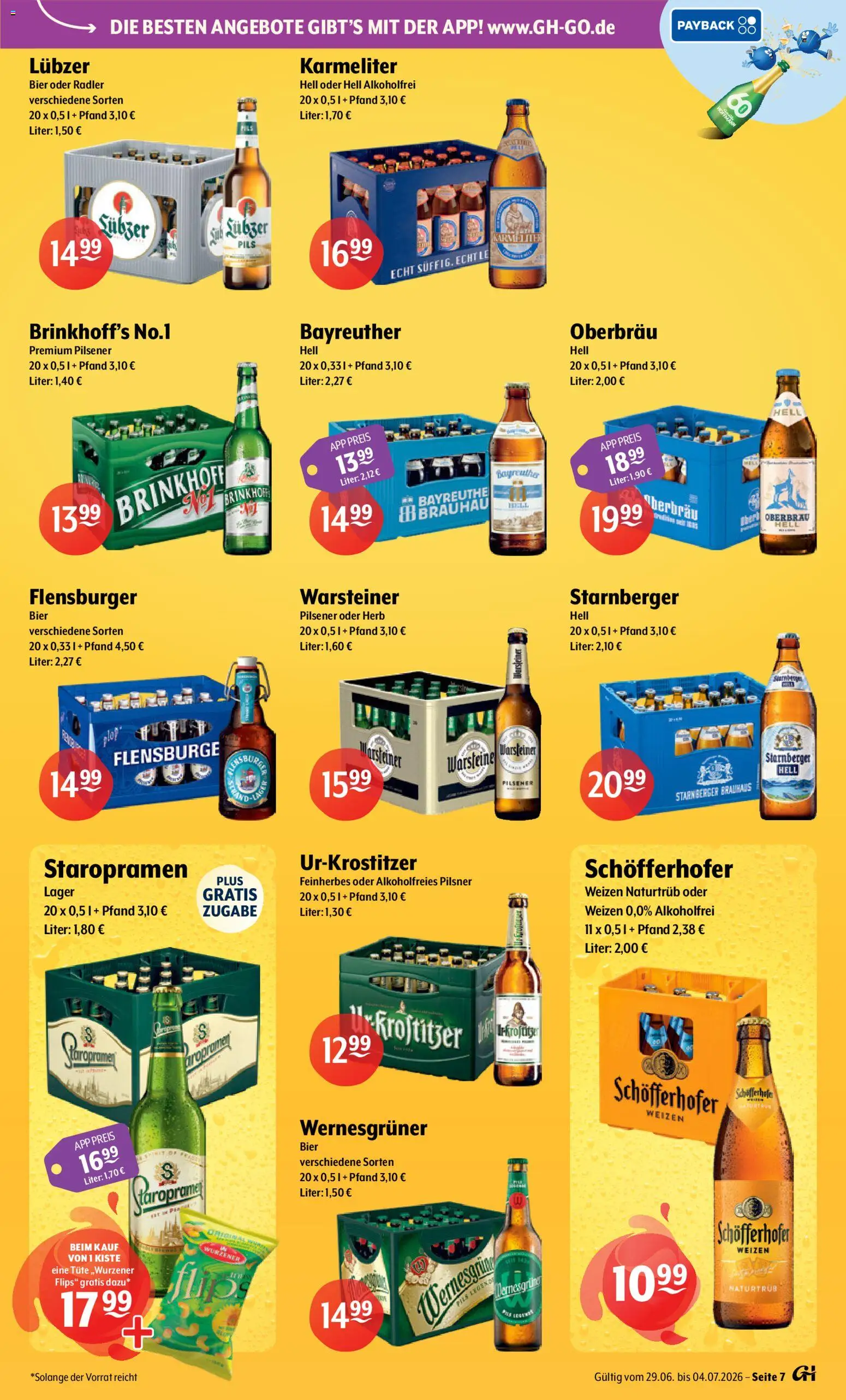 Getränke Hoffmann - Brandenburg – gültig ab 29.06.2026 | Seite: 7 | Produkte: Pils, Wernesgruner, Radler, Warsteiner
