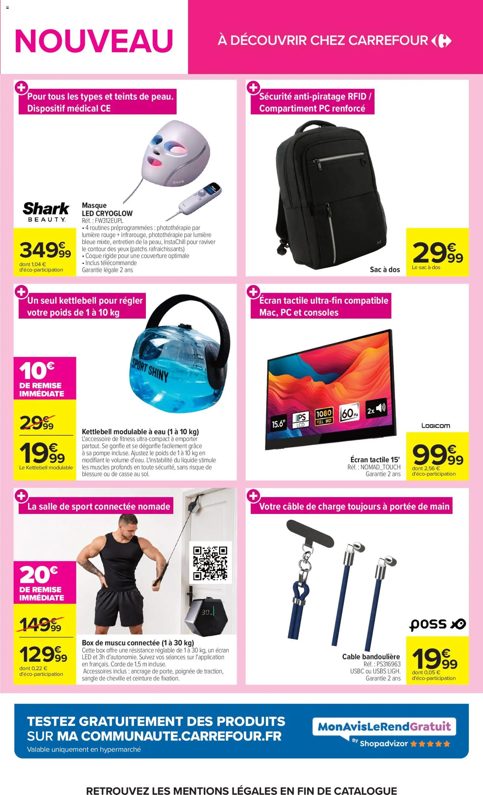 {H1} | Page: 15 | Produits: Ceinture, Sac, Masque, Kettlebell