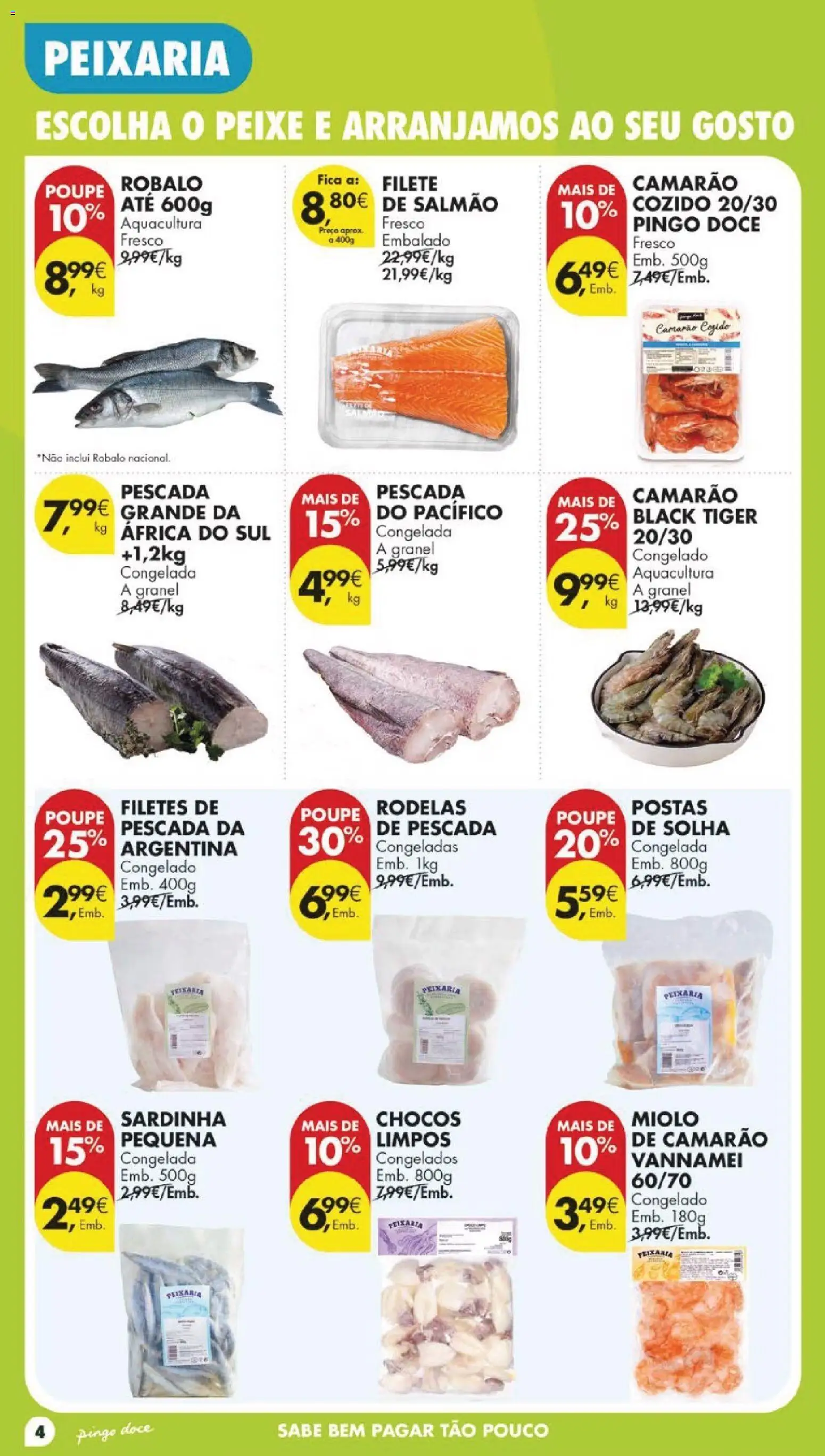 Pingo Doce folheto │ válido de 05.05.2026 | Página: 4 | Produtos: Pescada, Camarão, Salmão, Peixe