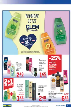 Metro angebote Starke Marken ab 17.09.2026 gültig | Seite: 33 | Produkte: Shampoo, Haarspray