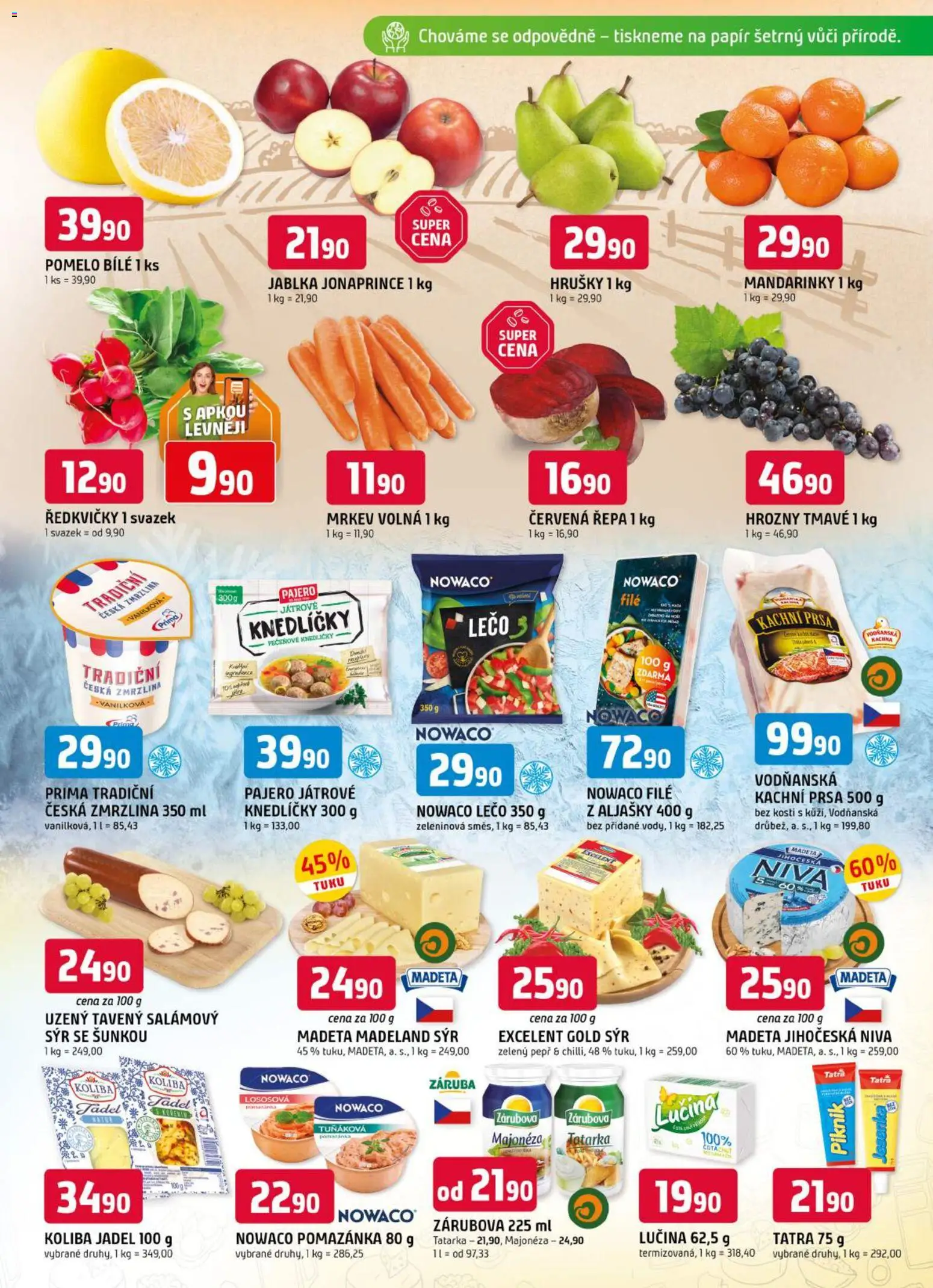 Trefa leták od 28.10.2026 | Strana: 3 | Produkty: Tatarka, Zmrzlina, Ředkvičky, Hrozny