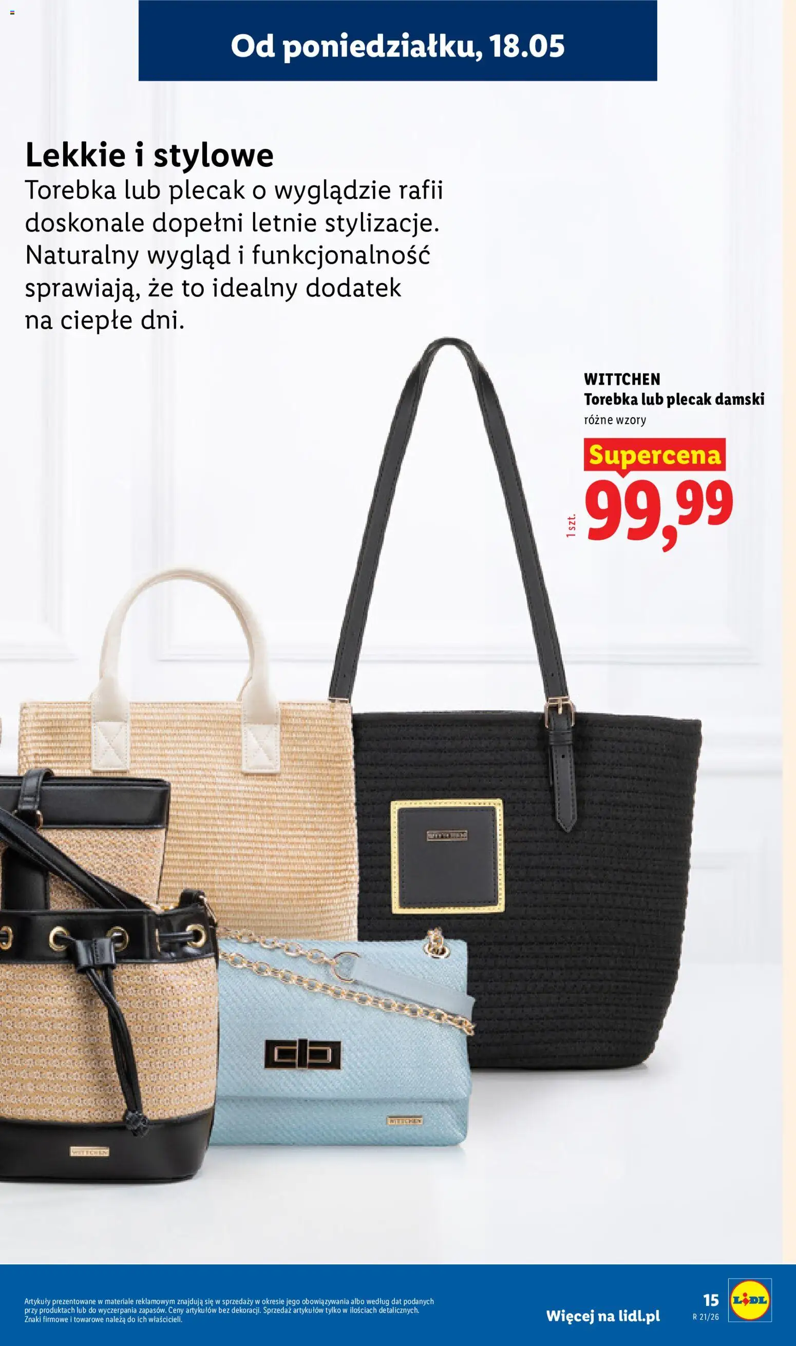 Lidl Katalog od 18.05.2026 | Strona: 17 | Produkty: Torebka, Plecak