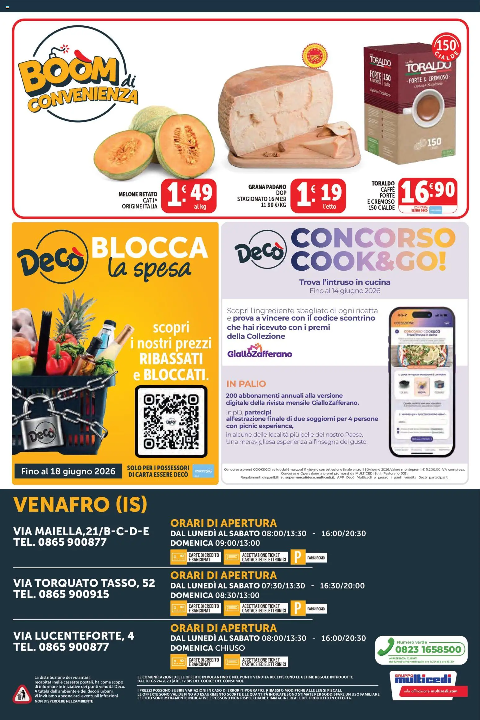 Volantino Decò del 29.05.2026 | Pagina: 12 | Prodotti: Uova, Caffè, Melone, Grana Padano