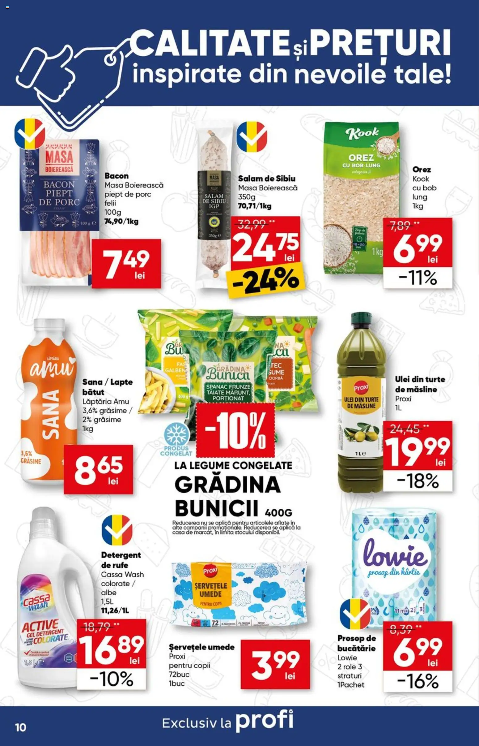Noul catalog Profi – valabil de la 24.06.2026 | Pagină: 10 | Produse: Masă, Măsline, Lapte, Salam