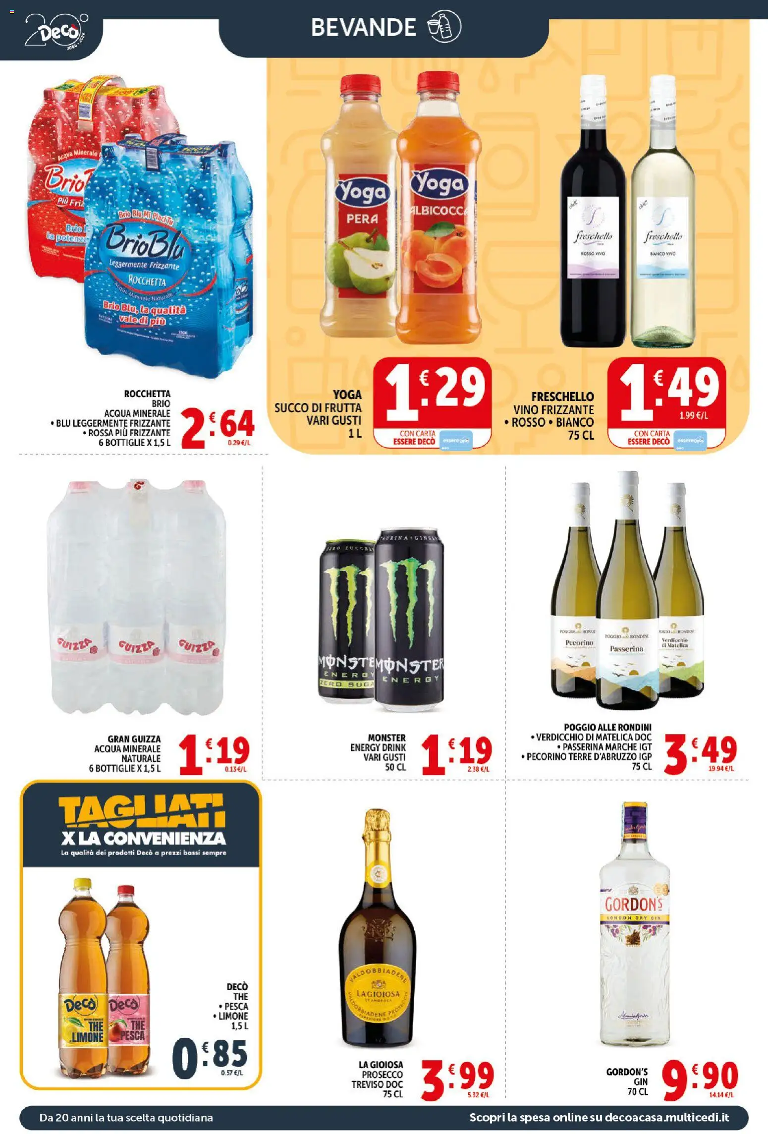 Volantino Decò del 11.05.2026 | Pagina: 10 | Prodotti: Vino, Pera, Pecorino, Succo di frutta