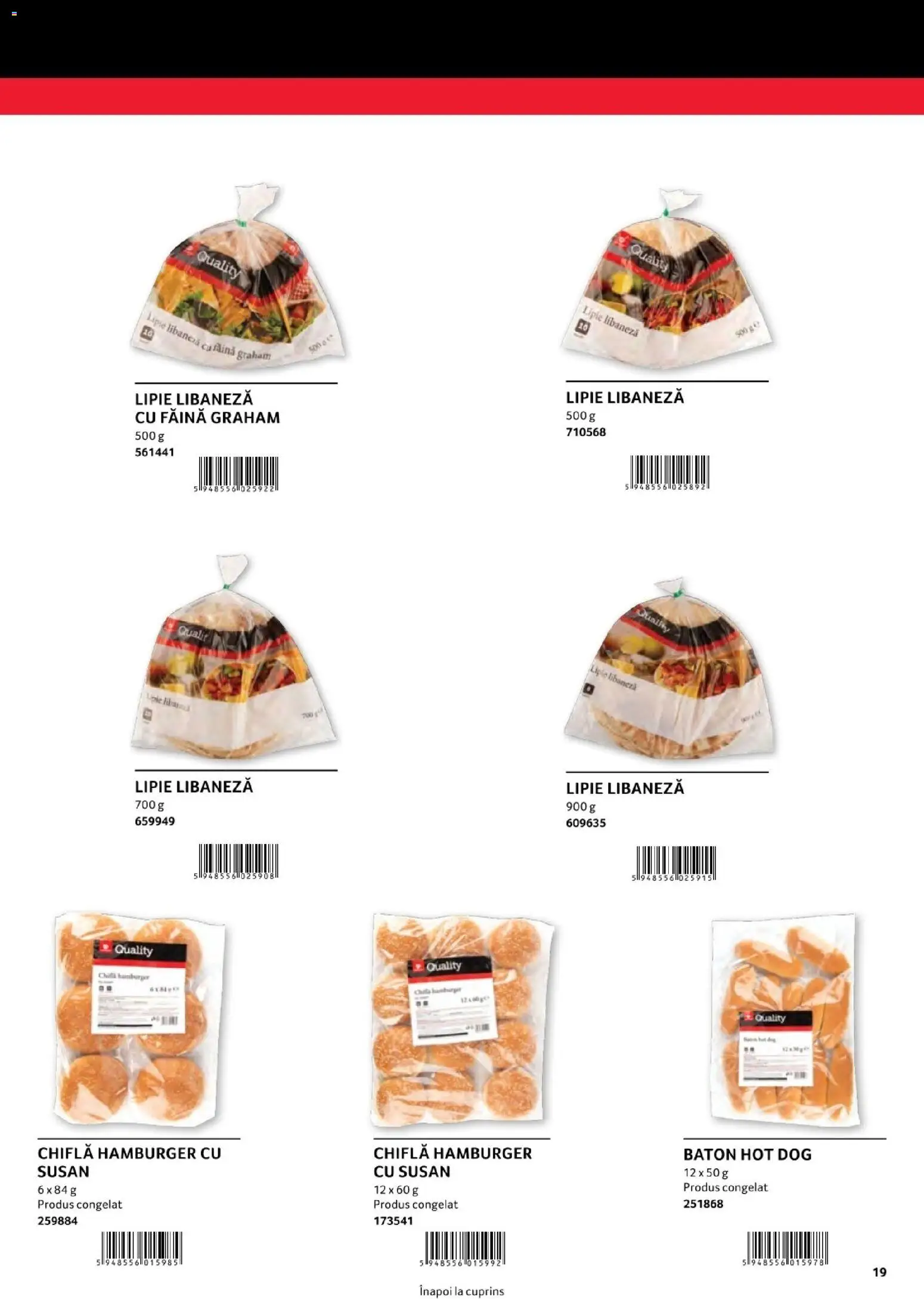 Noul catalog Selgros – valabil de la 01.08.2026 | Pagină: 19 | Produse: Chiflă, Făină, Hamburger