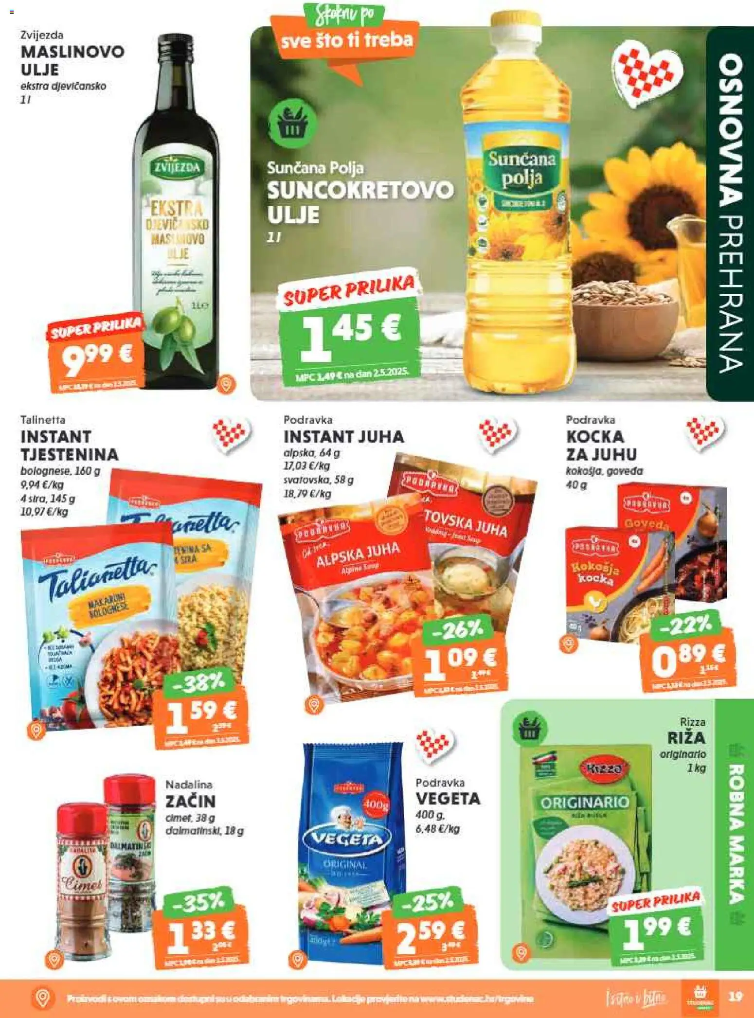 Studenac katalog | vrijedi od 10.06.2026 | Stranica: 19 | Proizvodi: Ulje, Podravka, Tjestenina, Juha