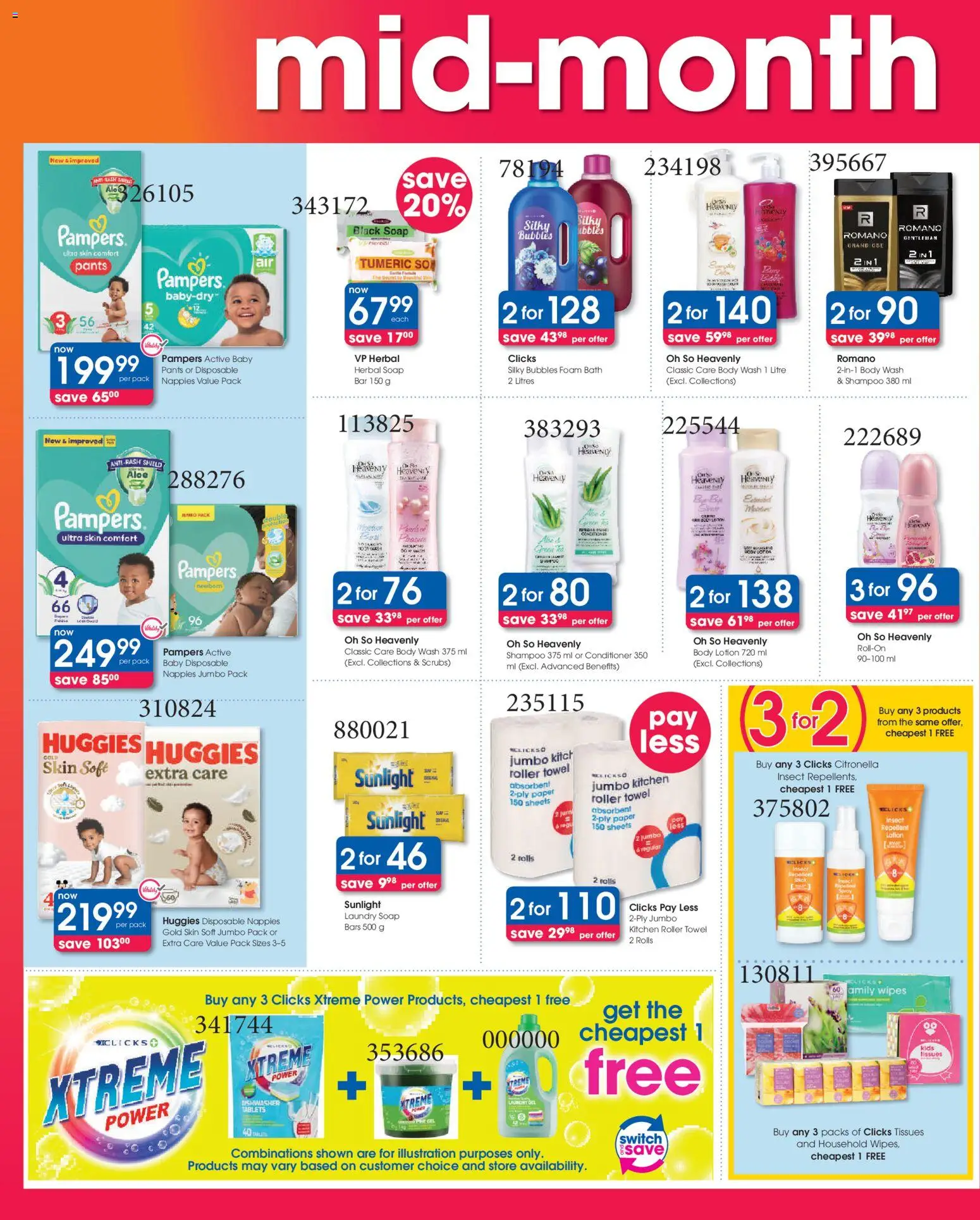 New Clicks catalogue – valid from 11.03.2026 | Page: 2 | Products: Pants, Soap, Foam, Nappies