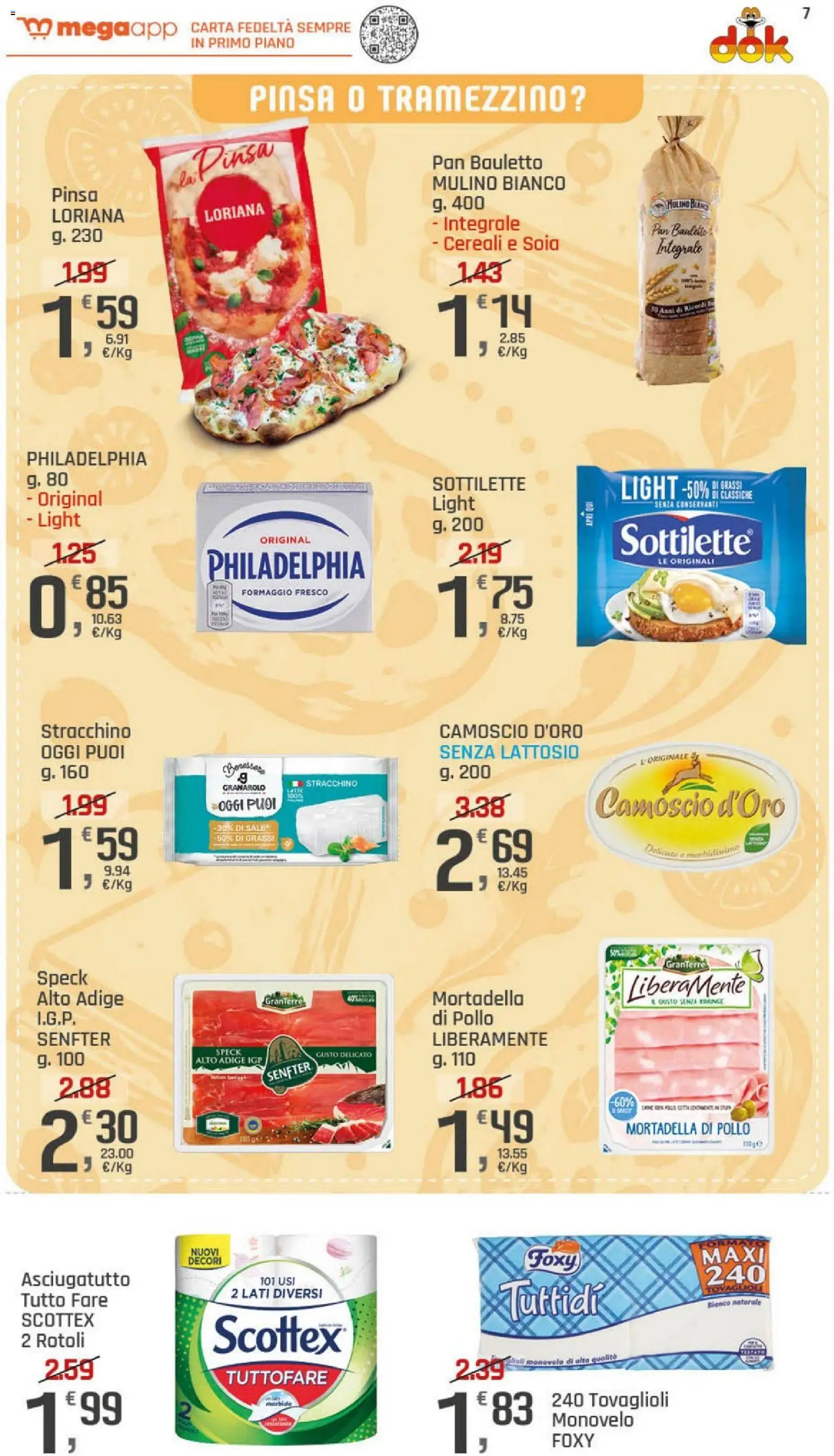 Volantino DOK del 20/08/2026 | Pagina: 7 | Prodotti: Cereali, Asciugatutto, Tramezzino, Senza lattosio