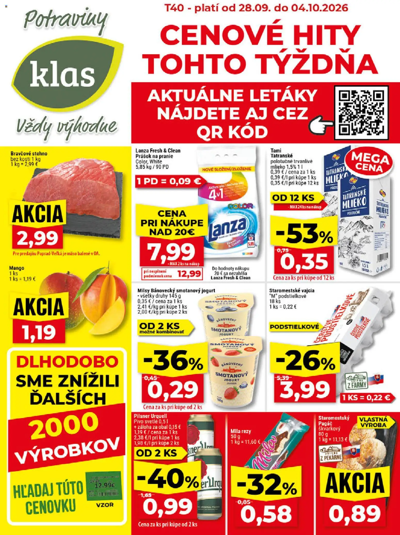 Nové Klas akcie – leták je platný od 28.09.2026 | Strana: 1