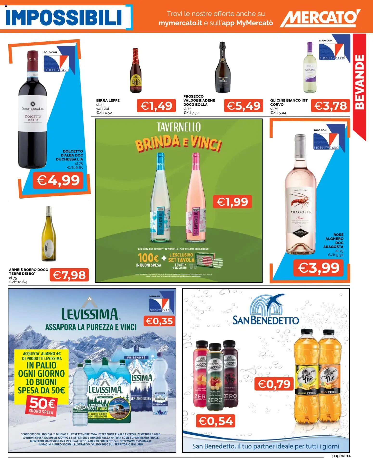 Volantino Mercatò del 24/08/2026 | Pagina: 11 | Prodotti: Piatti, Prosecco, Limone, Arancia