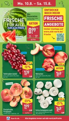 Mini-Wassermelone, Lose Ware; Klasse 1; Italien, Spanien (kg = 0.99) ab 10.08.2026 gültig | Seite: 2 | Produkte: Nektarinen, Wassermelone