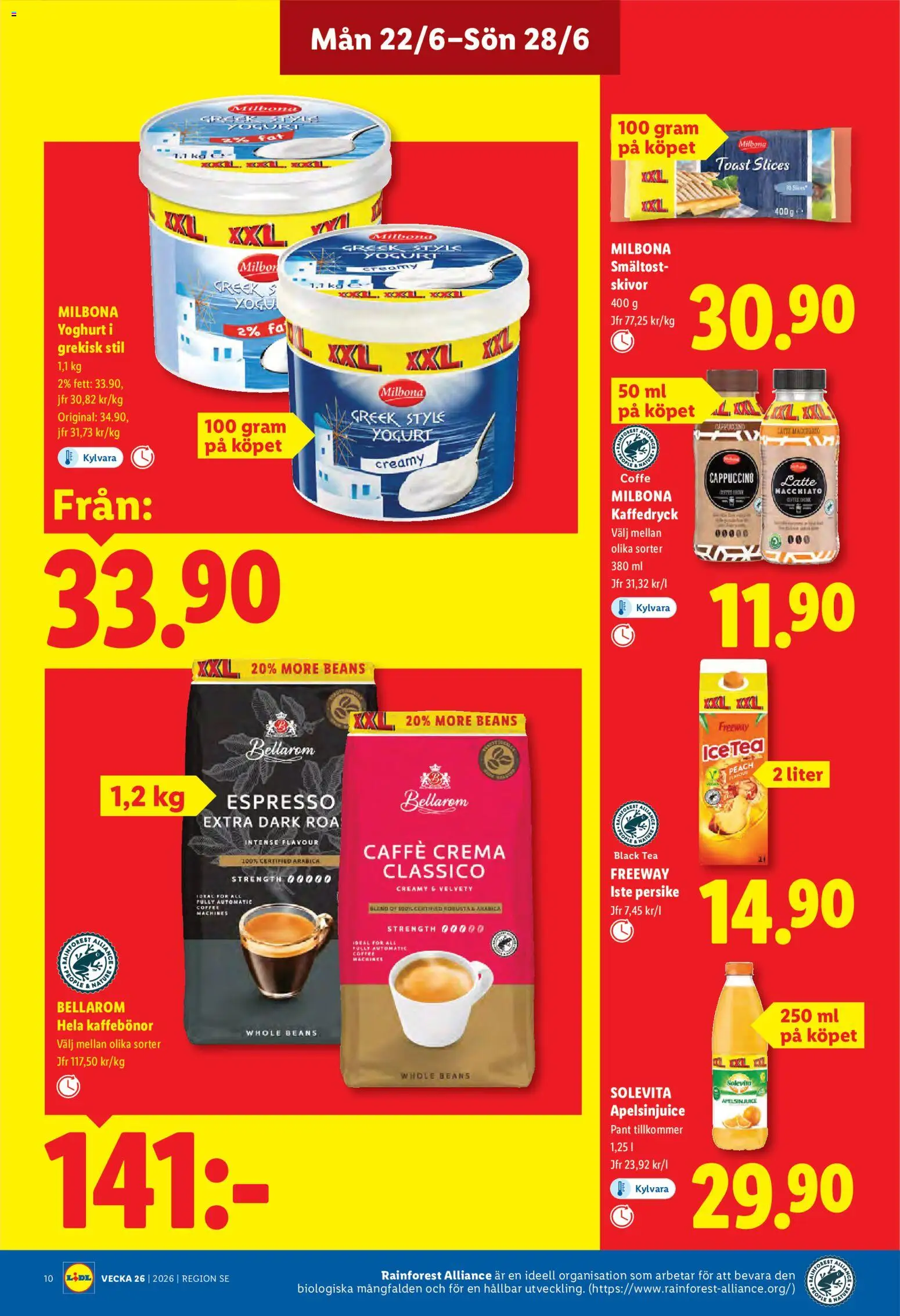 Lidl reklamblad aktuell från 22.06.2026 | Sida: 10 | Produkter: Yoghurt
