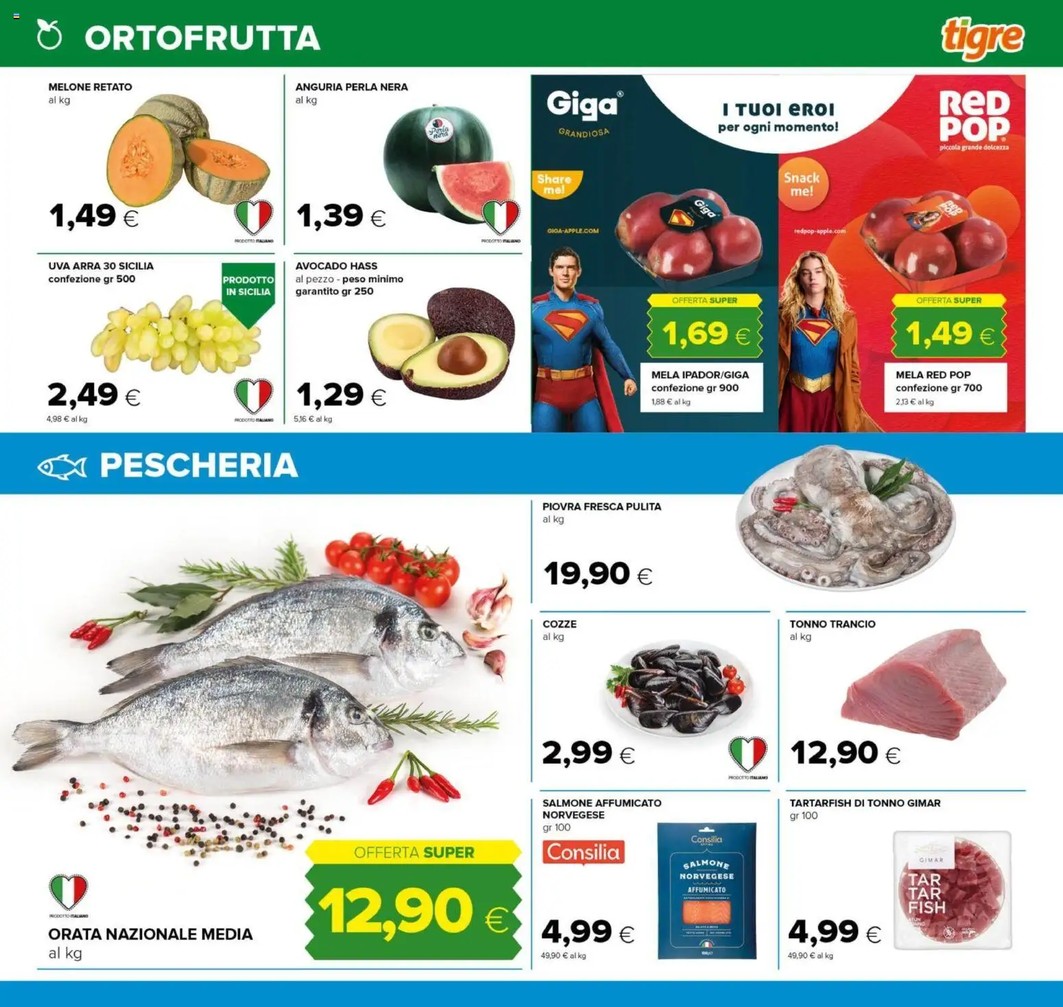 Volantino Tigre del 02/07/2026 | Pagina: 11 | Prodotti: Salmone affumicato, Salmone, Orata, Tonno